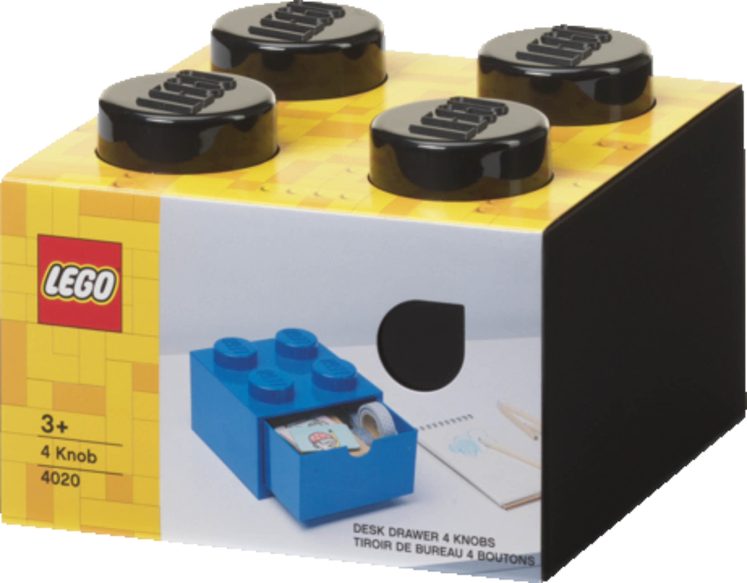 LEGO Schreibtischelement 4 Noppen - Schwarz