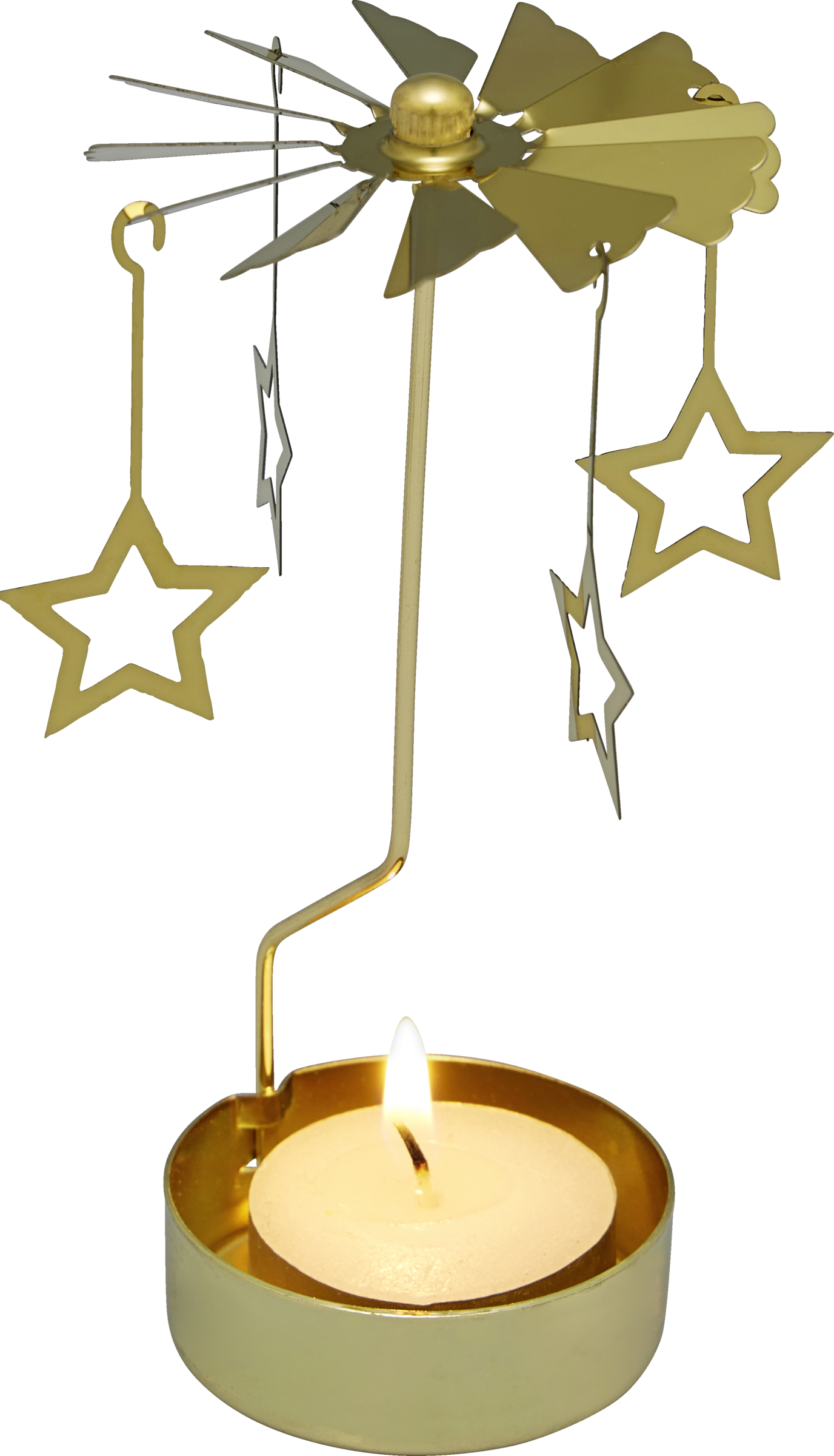 Teelichtkarussell Sterne gold