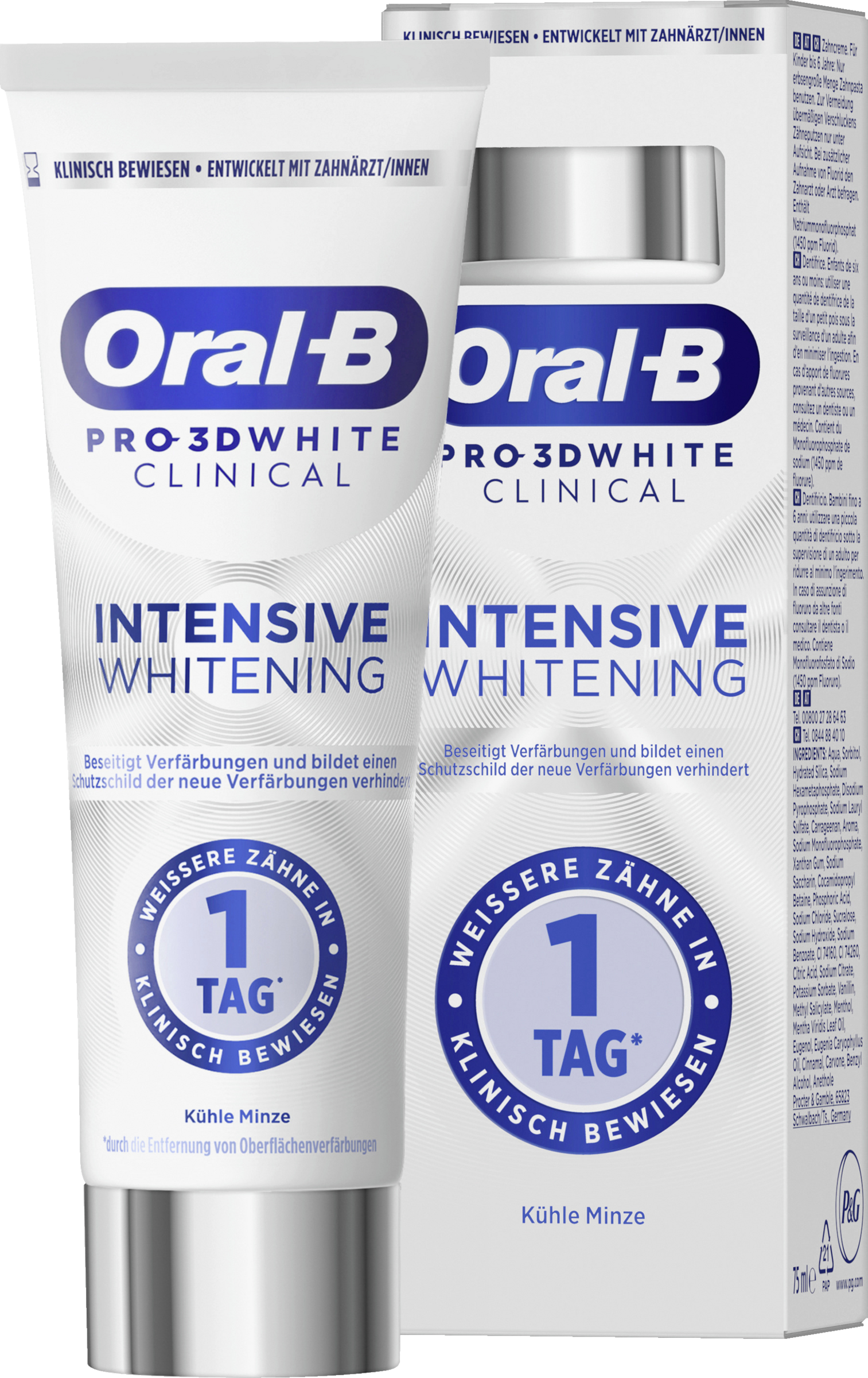 Oral-B Pro 3D White Clinical Intensive Whitening Zahnpasta Kühle Minze