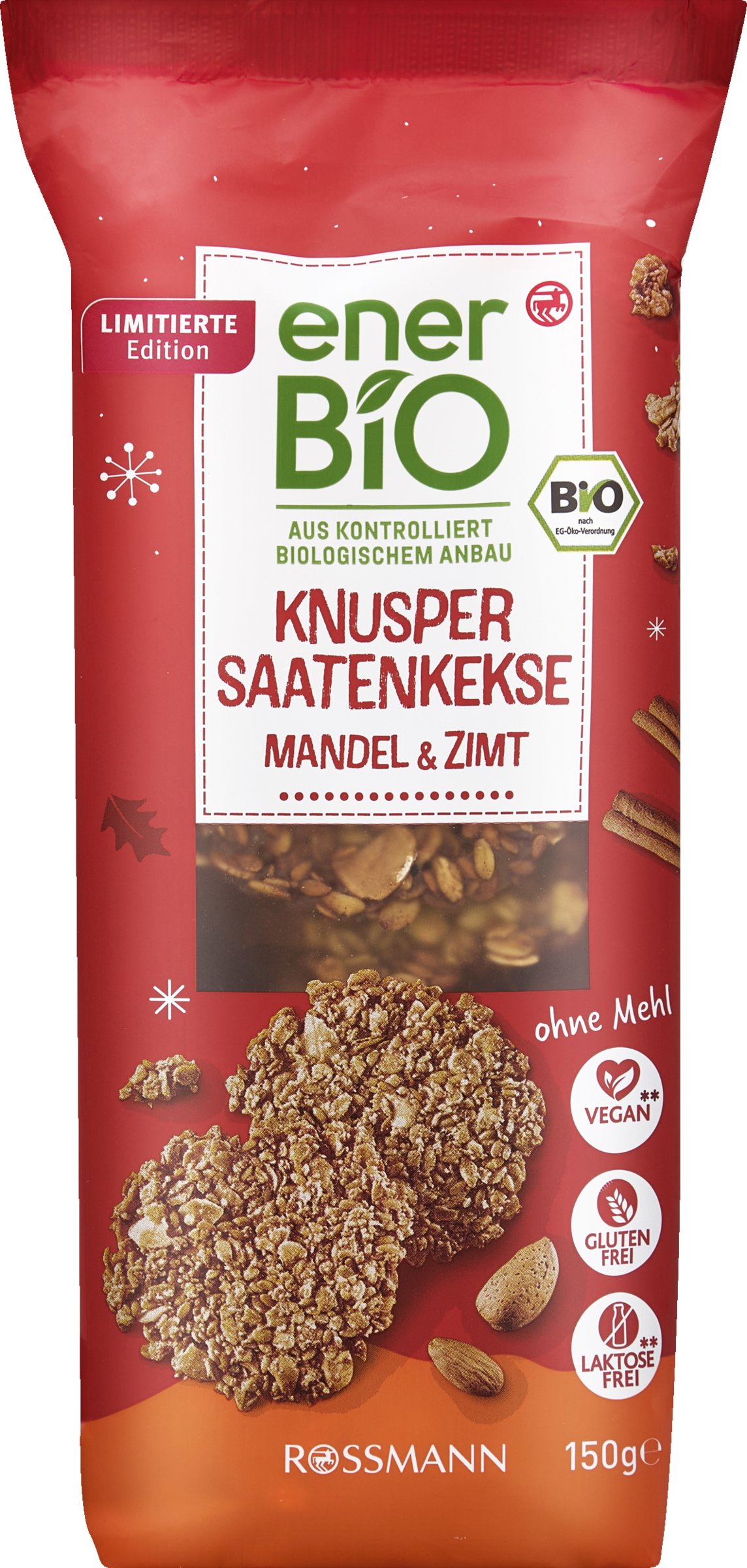 enerBiO Knusper Saatenkekse Mandel & Zimt
