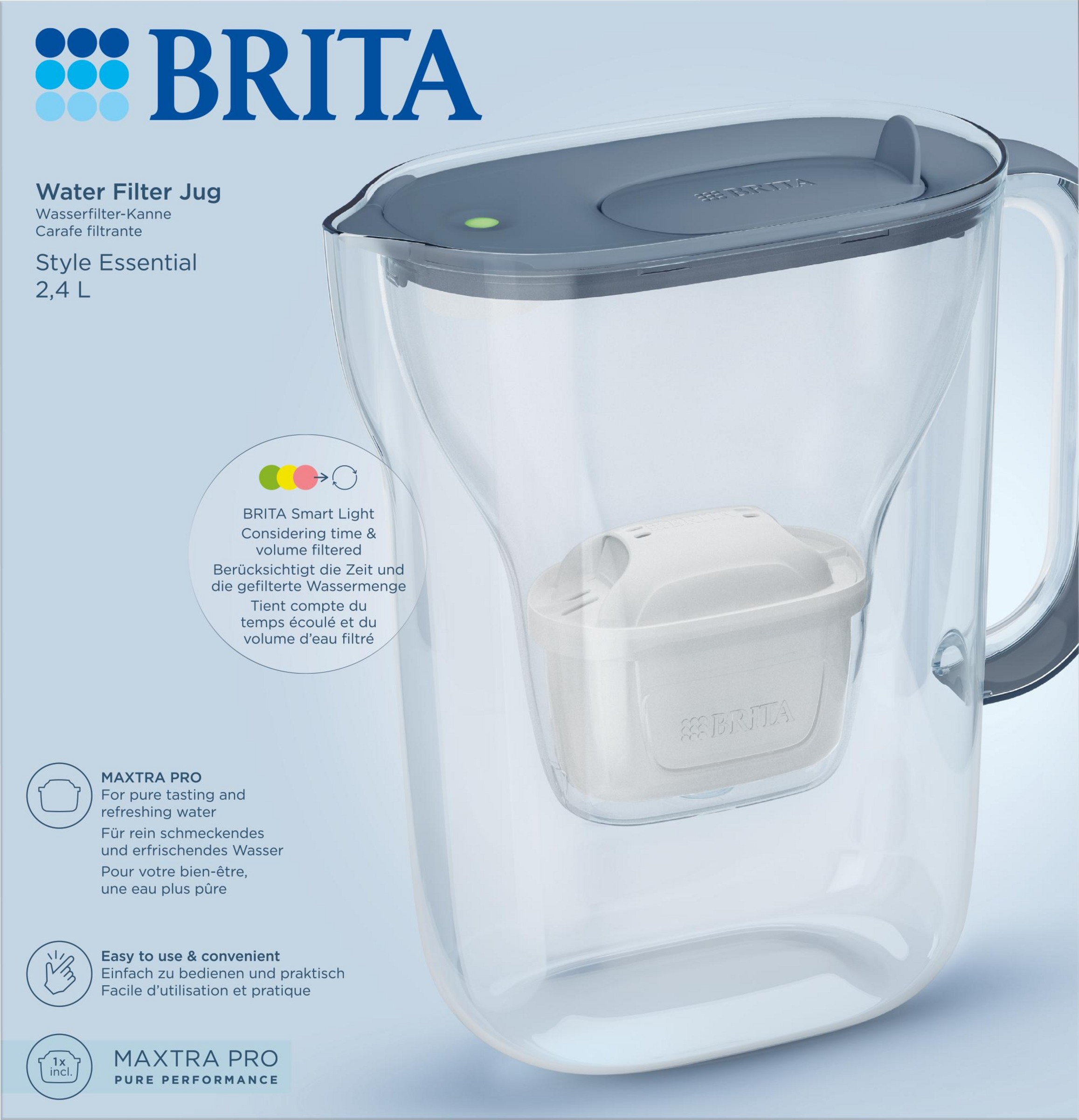 Brita Tischwasserfilter Style Essential steinblau