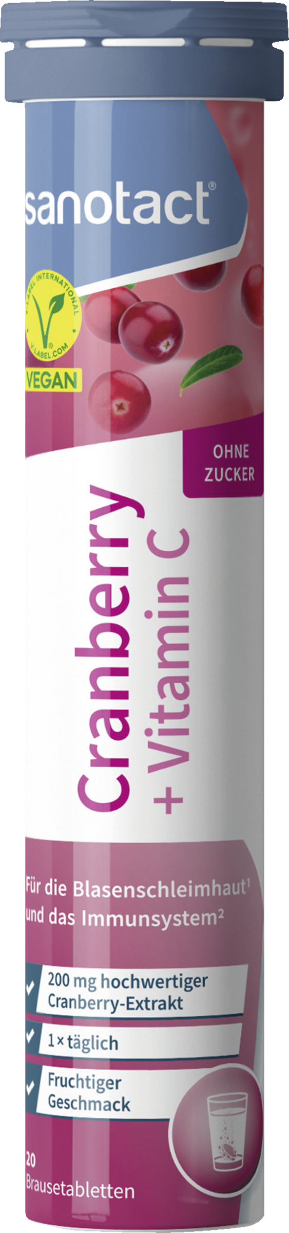 sanotact® Cranberry + Vitamin C Brausetabletten