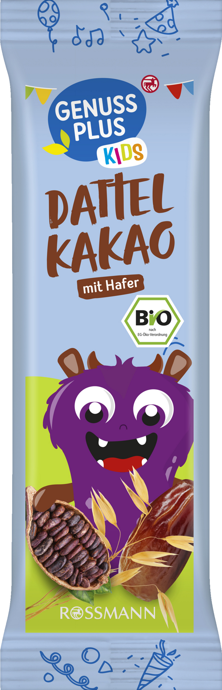 Bio Dattel-Kakaoriegel mit Hafer