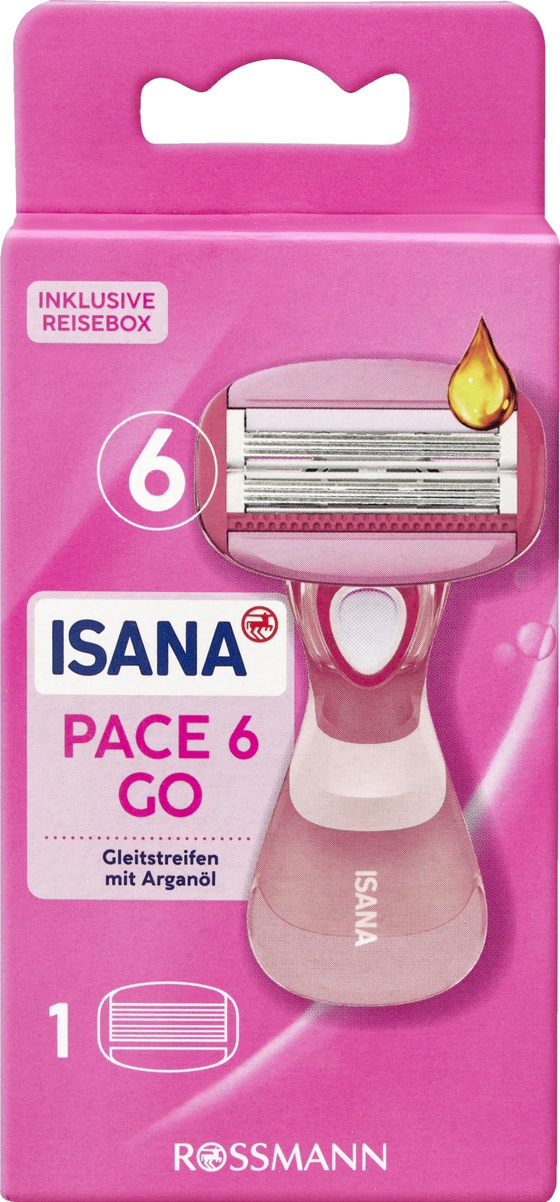 ISANA Rasierer Go 6 Klingen System Reisegröße