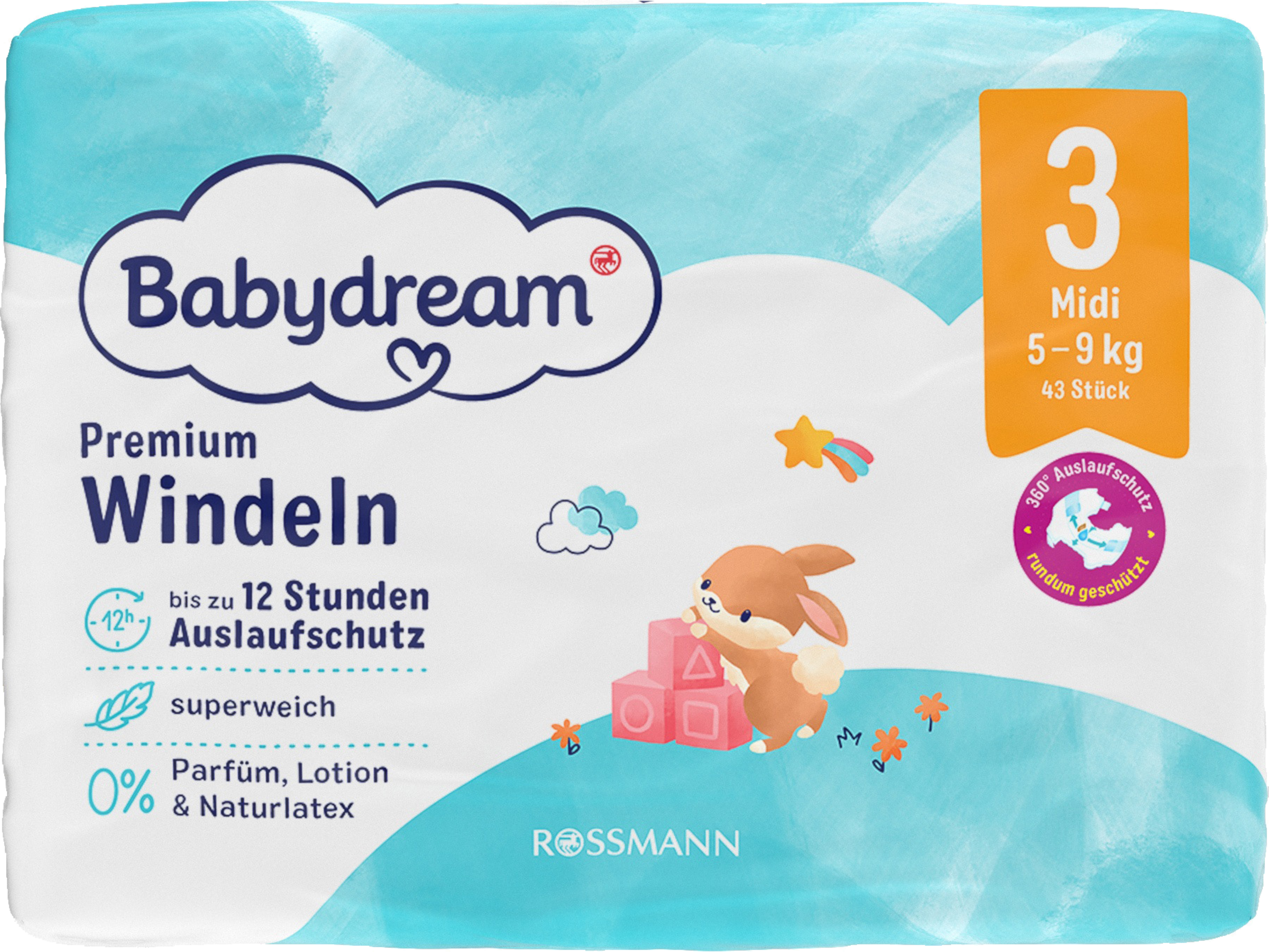 Babydream Windeln Midi Größe 3, 43 Stück, 5-9 kg