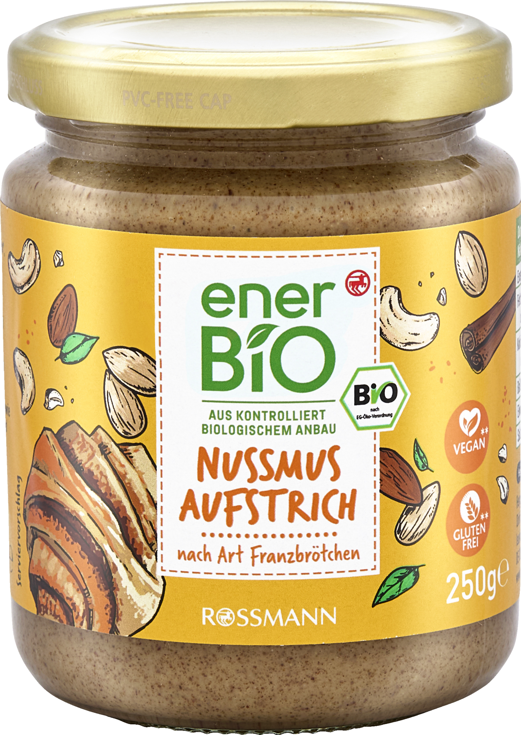 enerBiO Nussmus Aufstrich nach Art Franzbrötchen