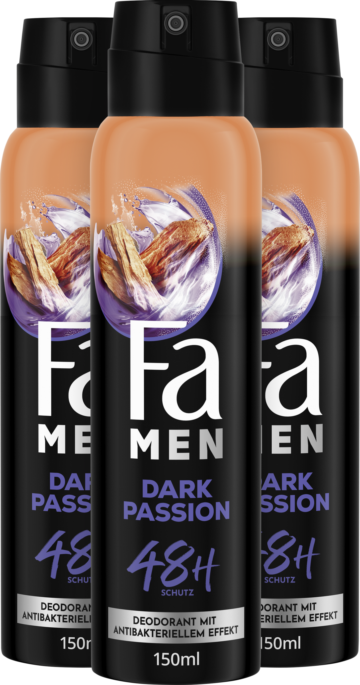 Fa Men Deodorant & Bodyspray Dark Passion Vorteilspack