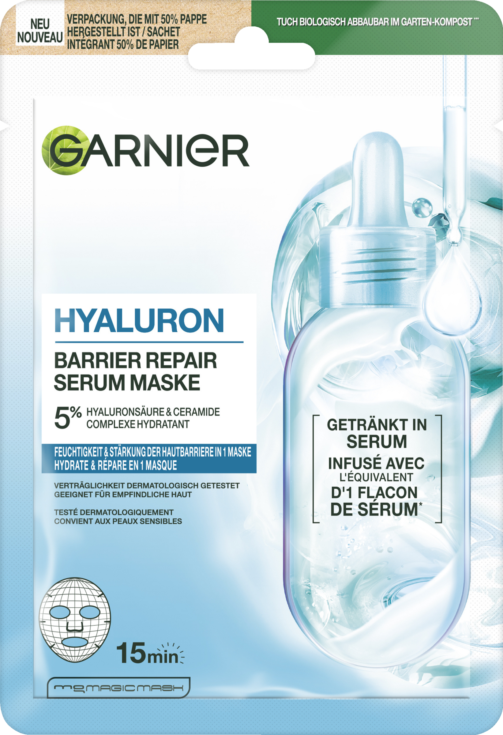 Garnier Hyaluron Barrier Repair Serum Maske