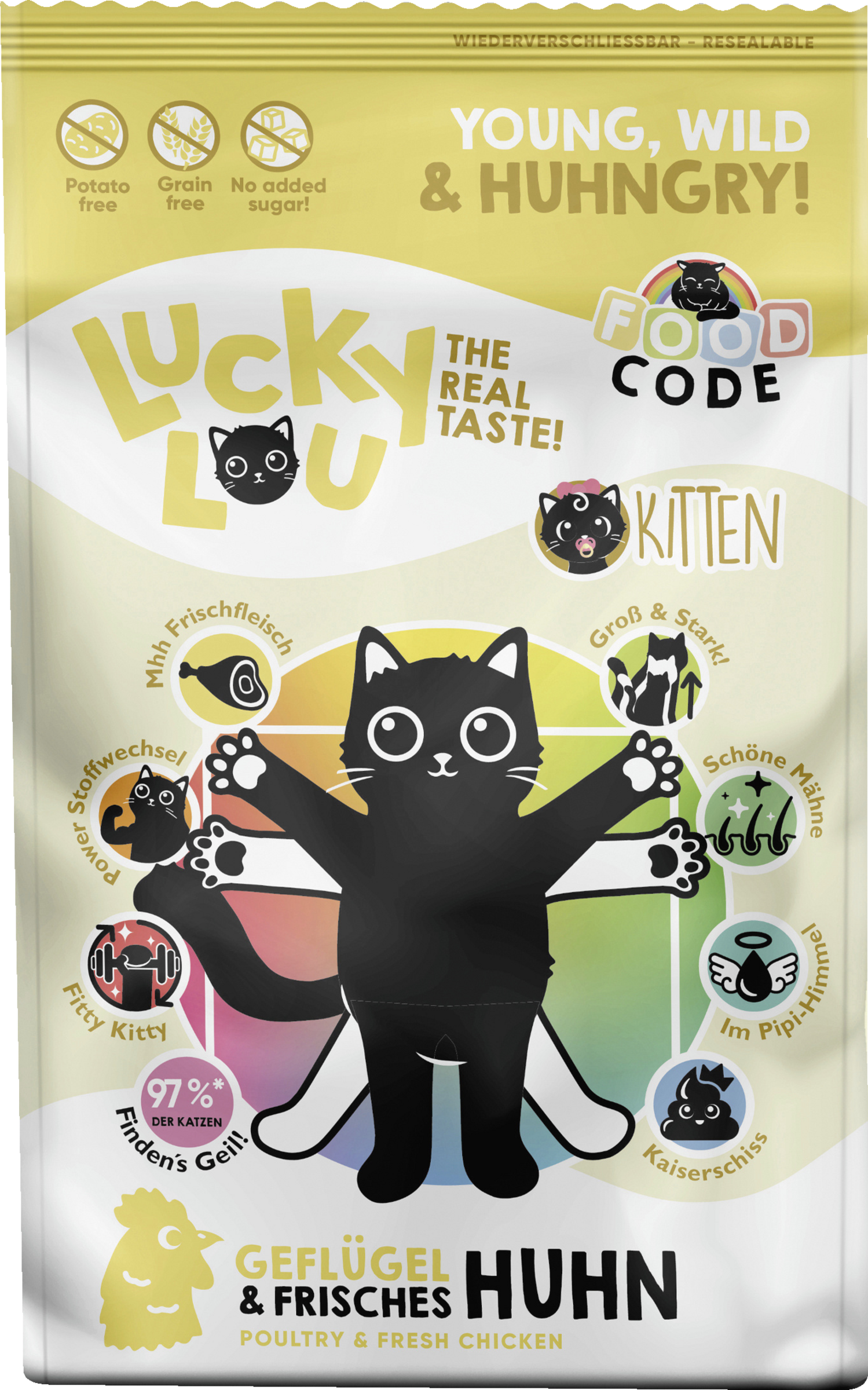 Lucky Lou FoodCode Kitten Geflügel & Huhn Trockenfutter