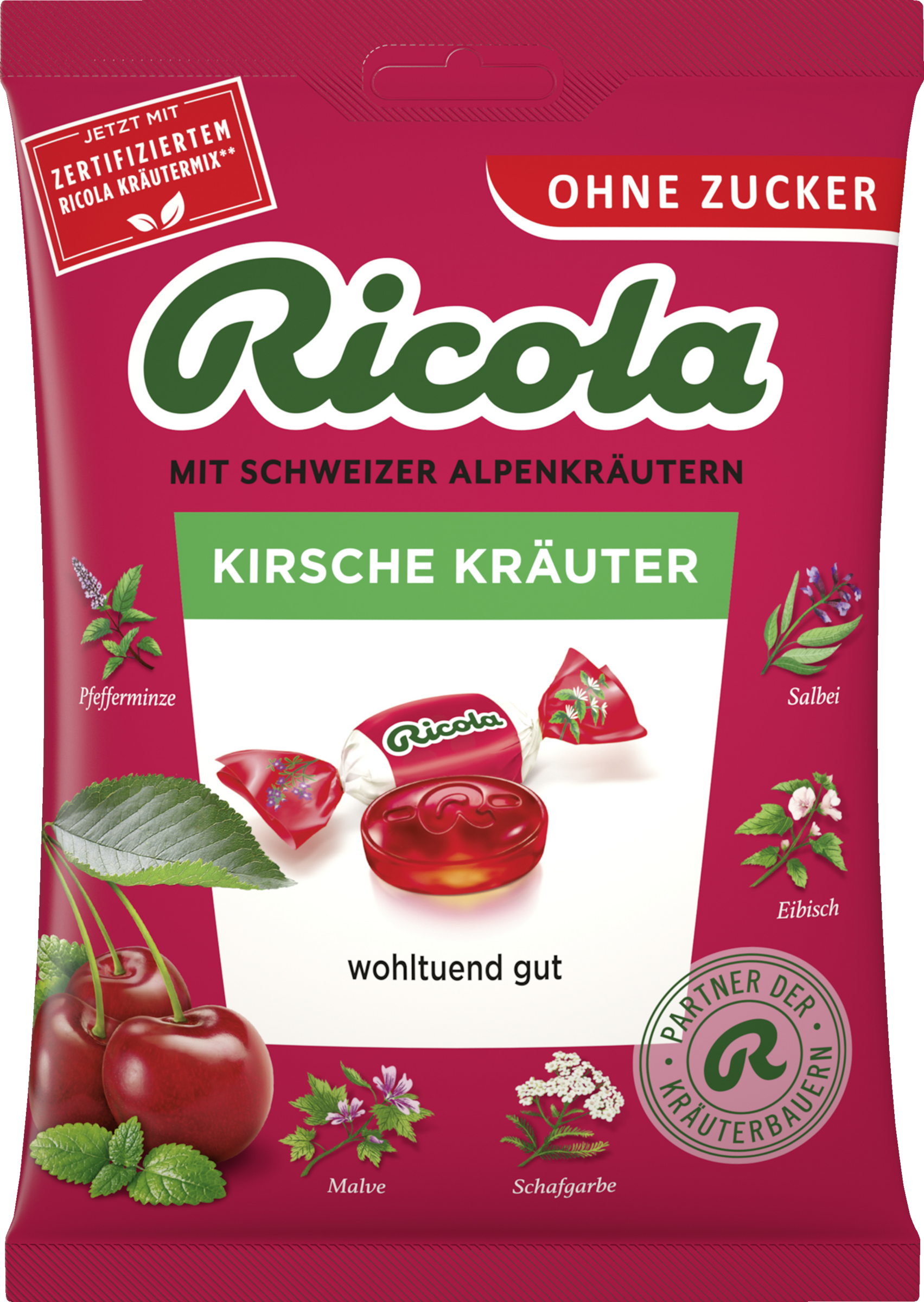 Ricola Kirsche Kräuter Hustenbonbons (20 Bonbons)