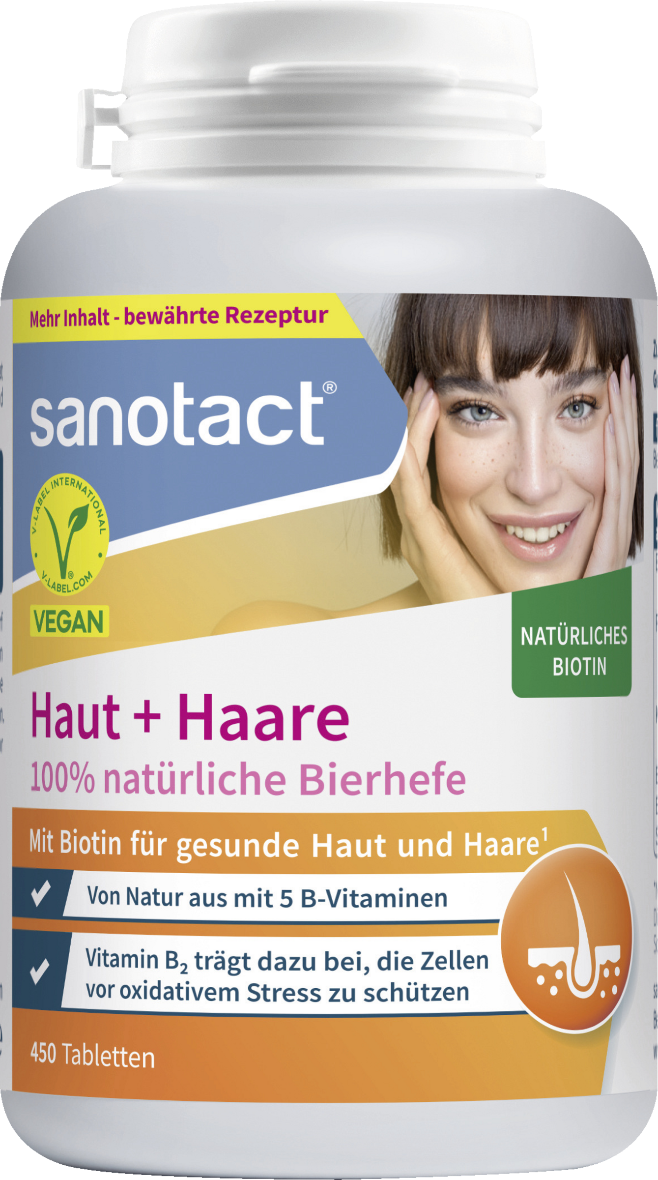 sanotact® Haut + Haare Bierhefe Tabletten