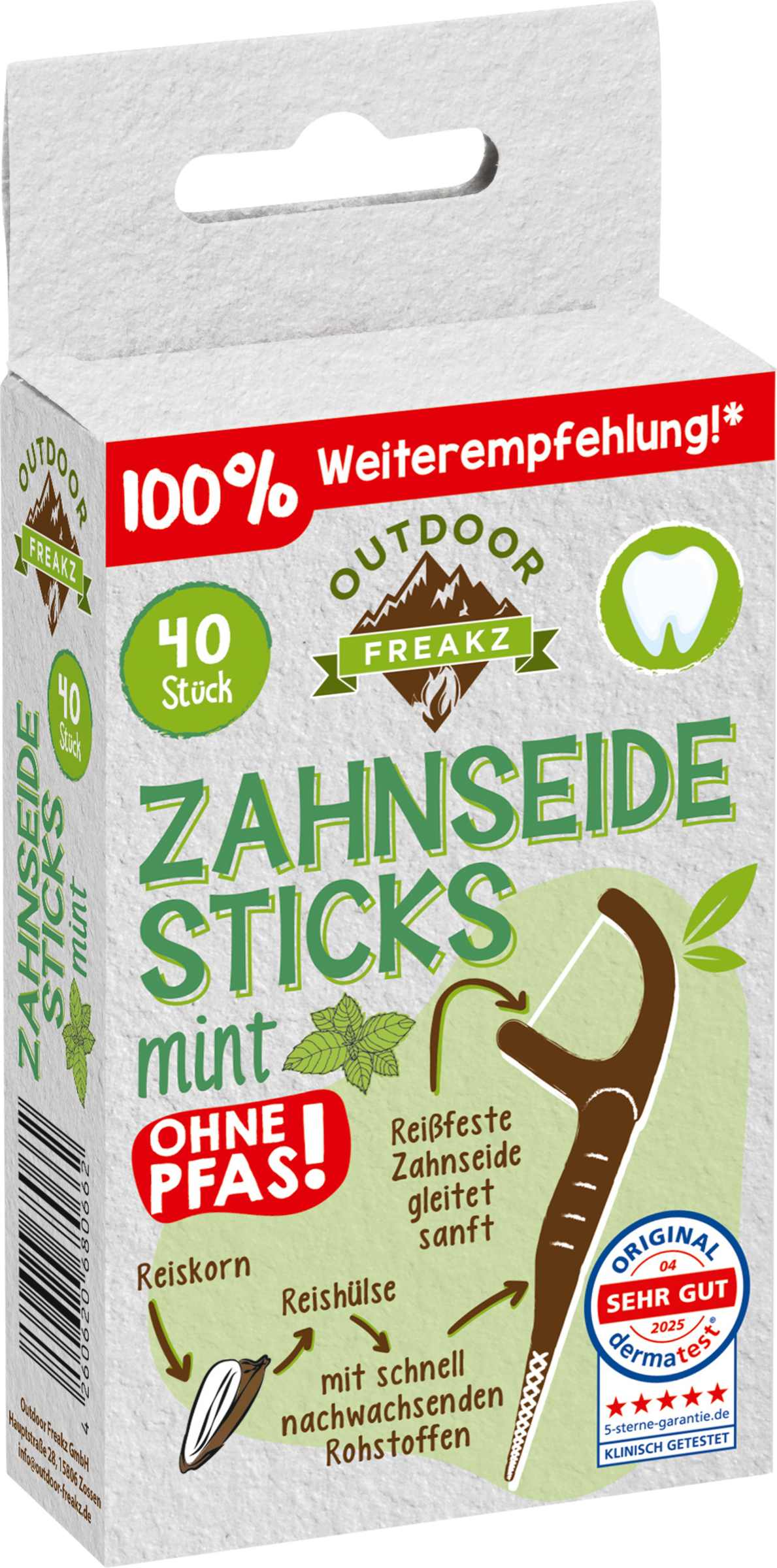 Outdoor Freakz Zahnseide Sticks mint