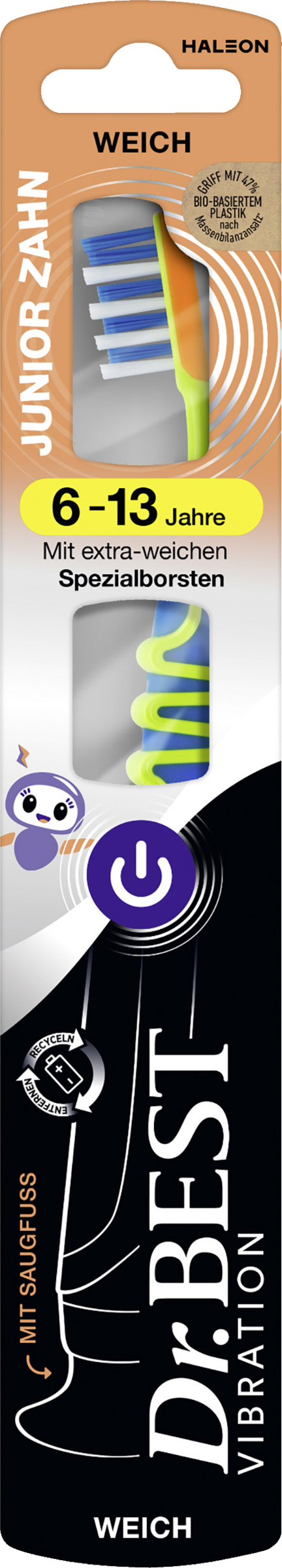 Dr.BEST Kids Vibration Juniorzahn weich Zahnbürste