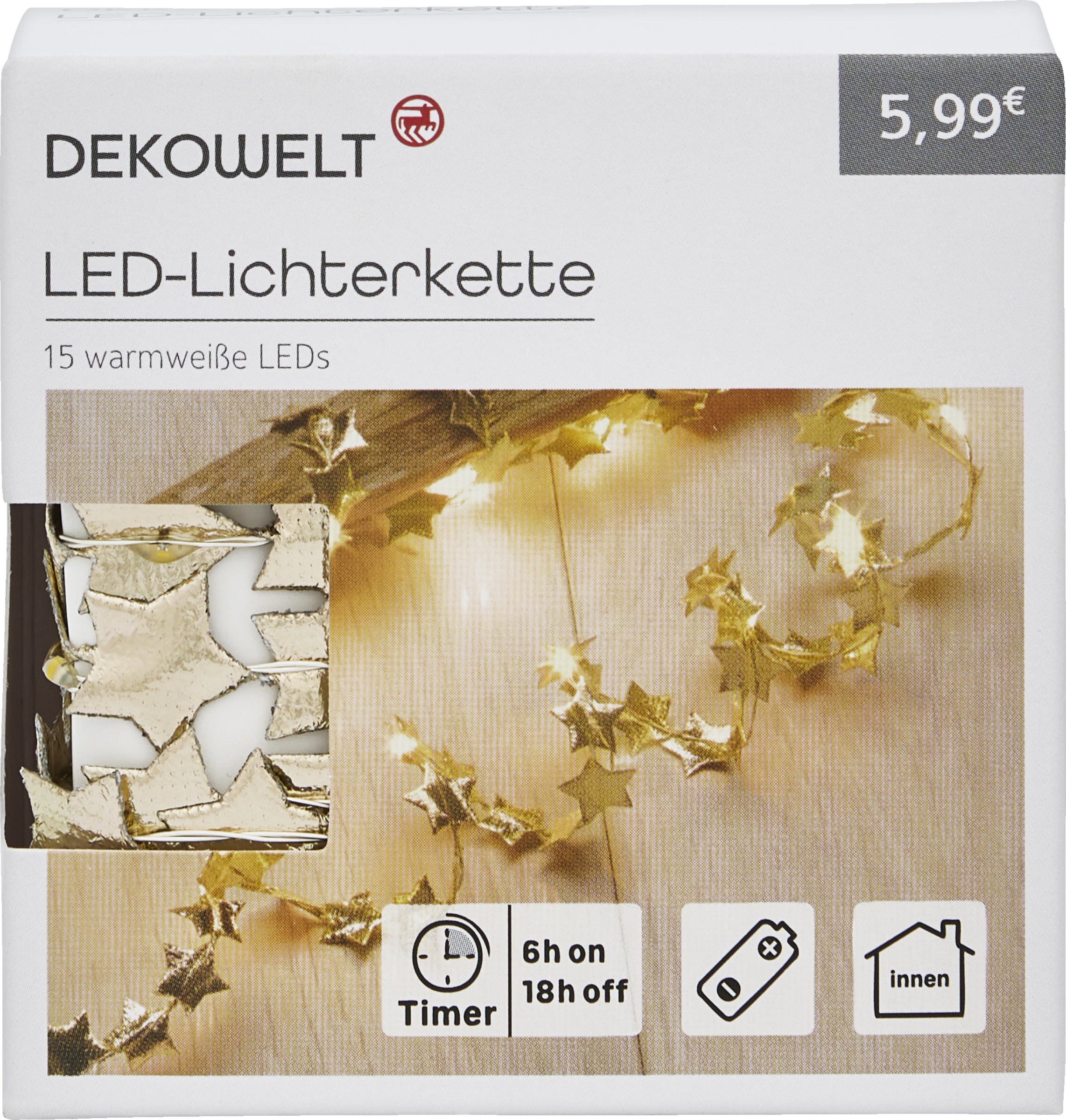 DEKOWELT LED-Lichterkette Sterne