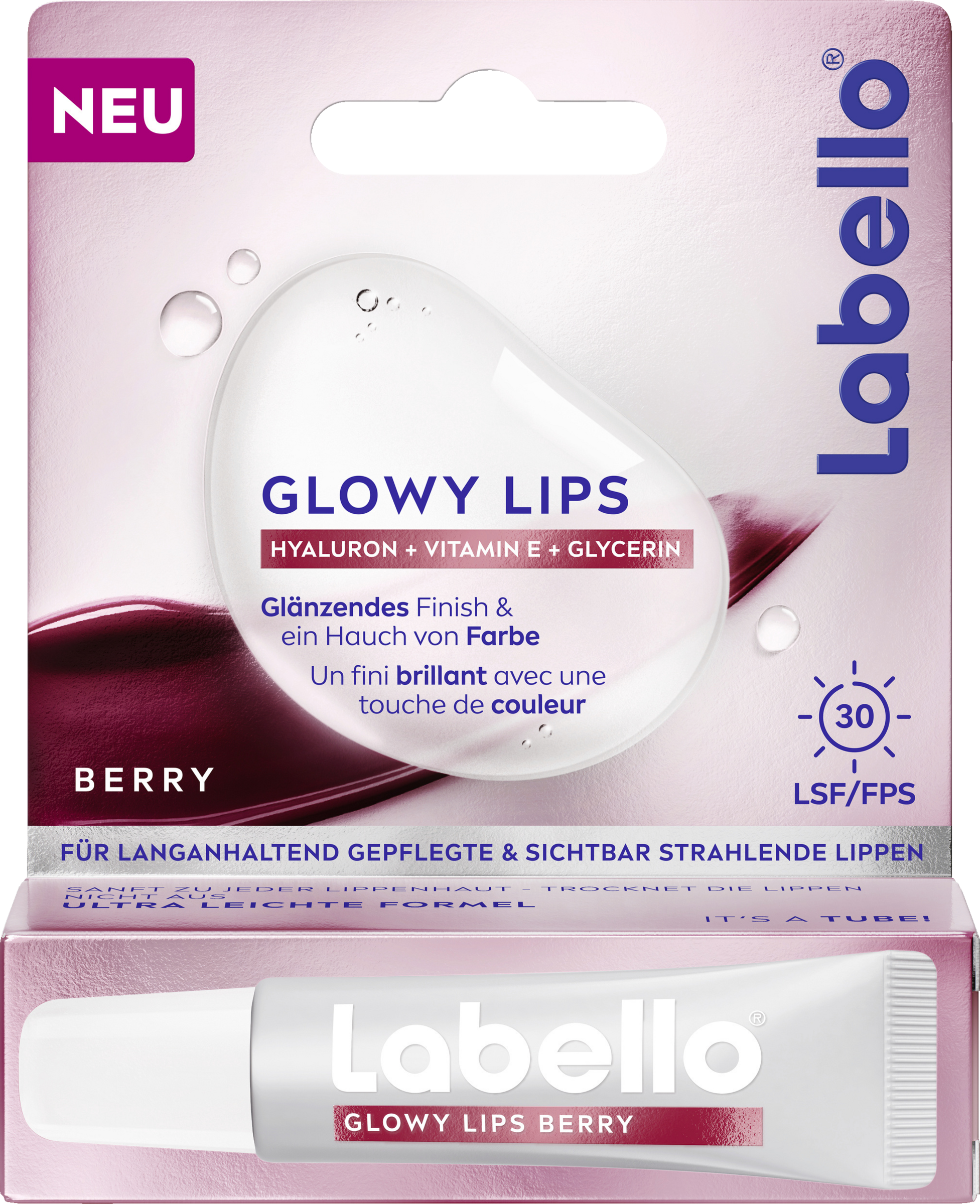 Labello Lippenpflegestift Glowy Lips Berry LSF 30