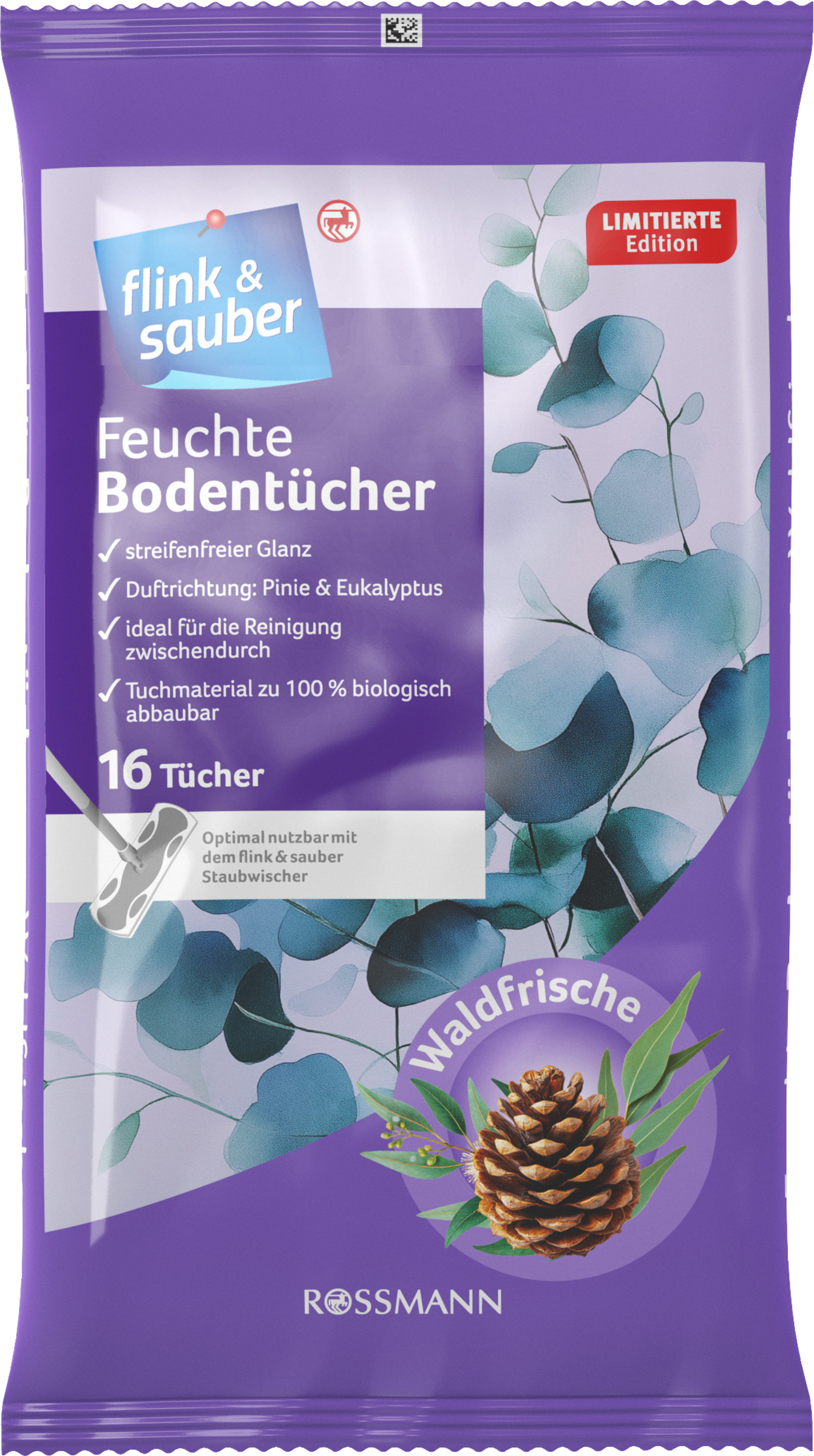 flink & sauber Feuchte Bodentücher Waldfrische