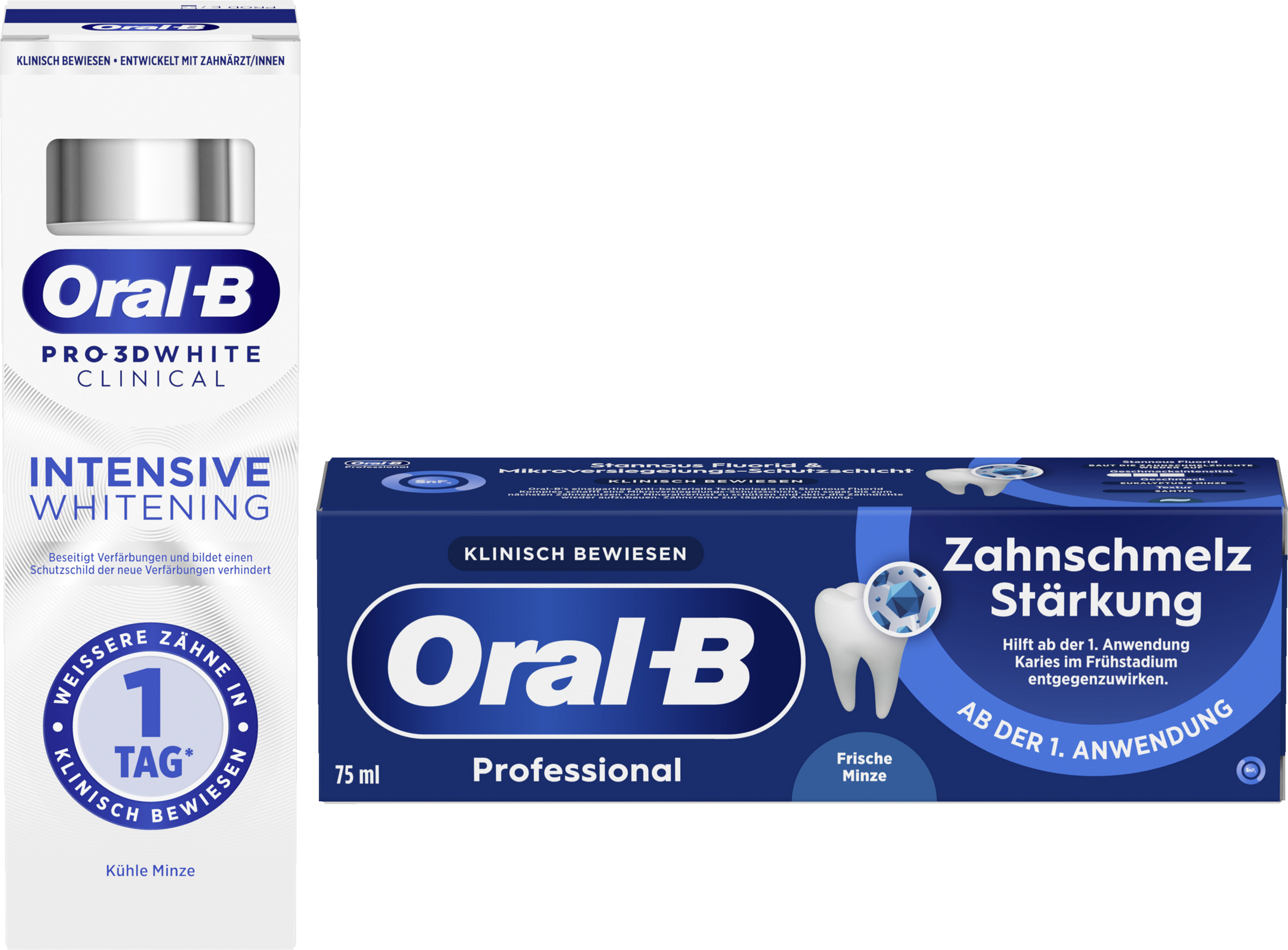 معجون أسنان Pro 3D White بنكهة النعناع المنعش + معجون أسنان Professional لتقوية مينا الأسنان