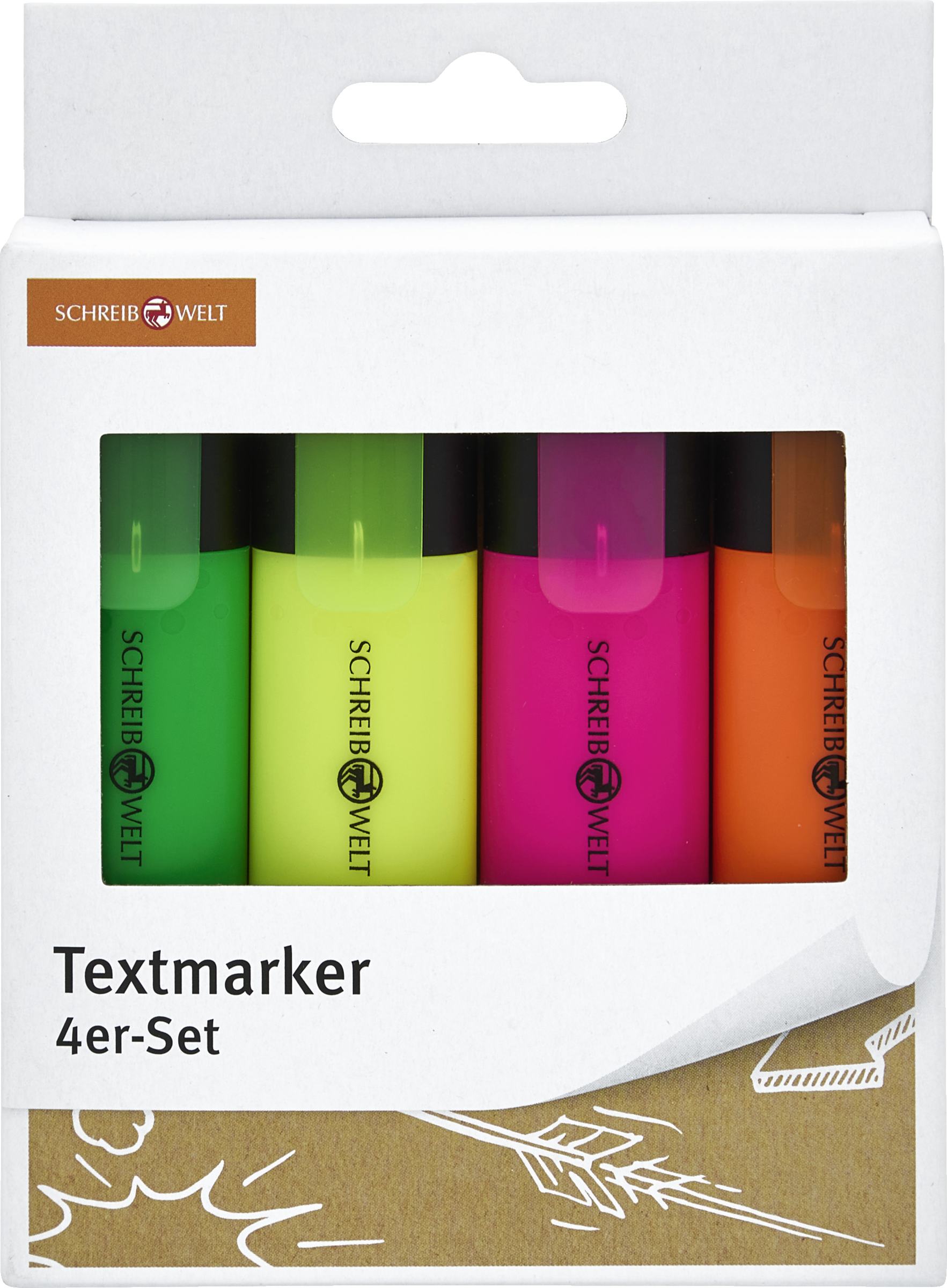 SCHREIBWELT Textmarker, 4er-Set