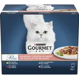 Perle Erlesene Streifen in Sauce mit Huhn, Rind, Thunfisch und Lachs