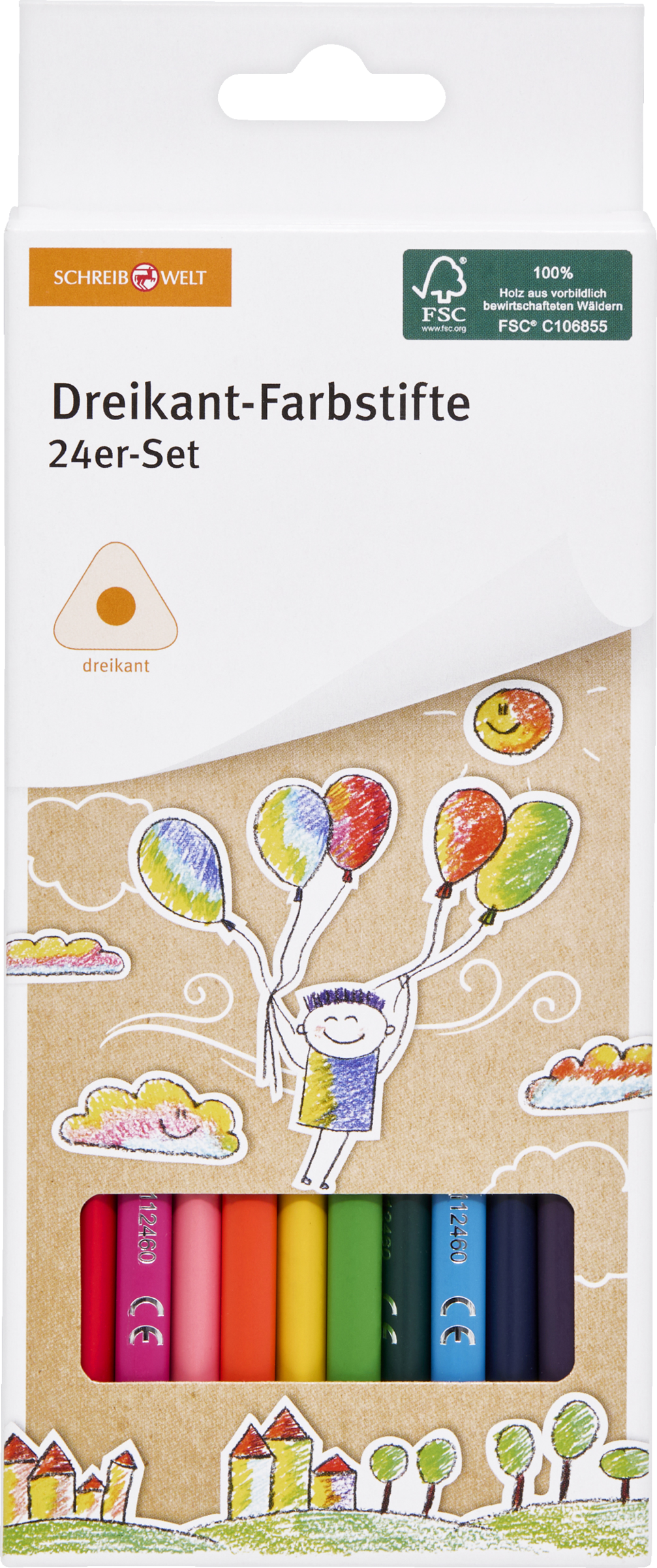 SCHREIBWELT Dreikant-Farbstifte