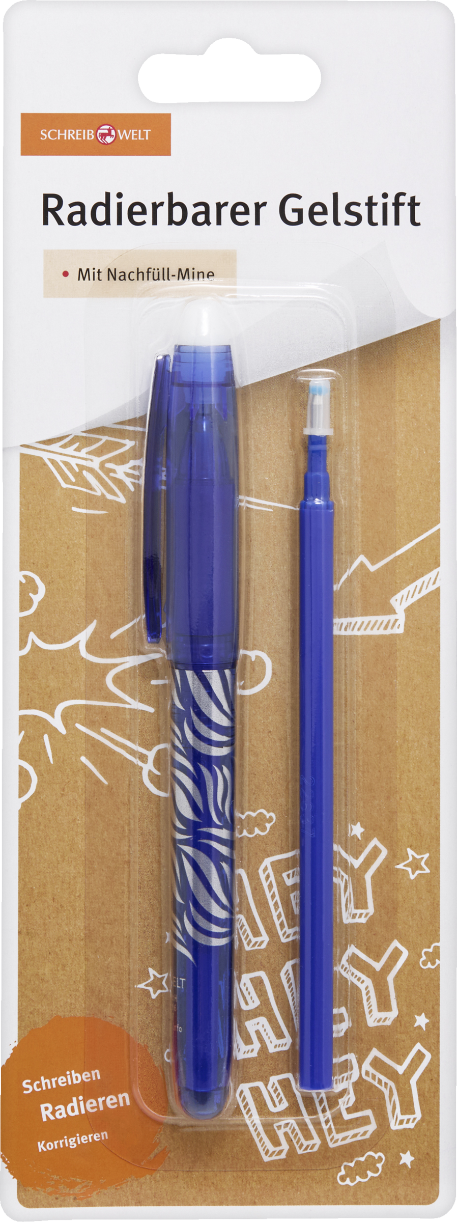 SCHREIBWELT Radierbarer Gelstift mit Nachfüller