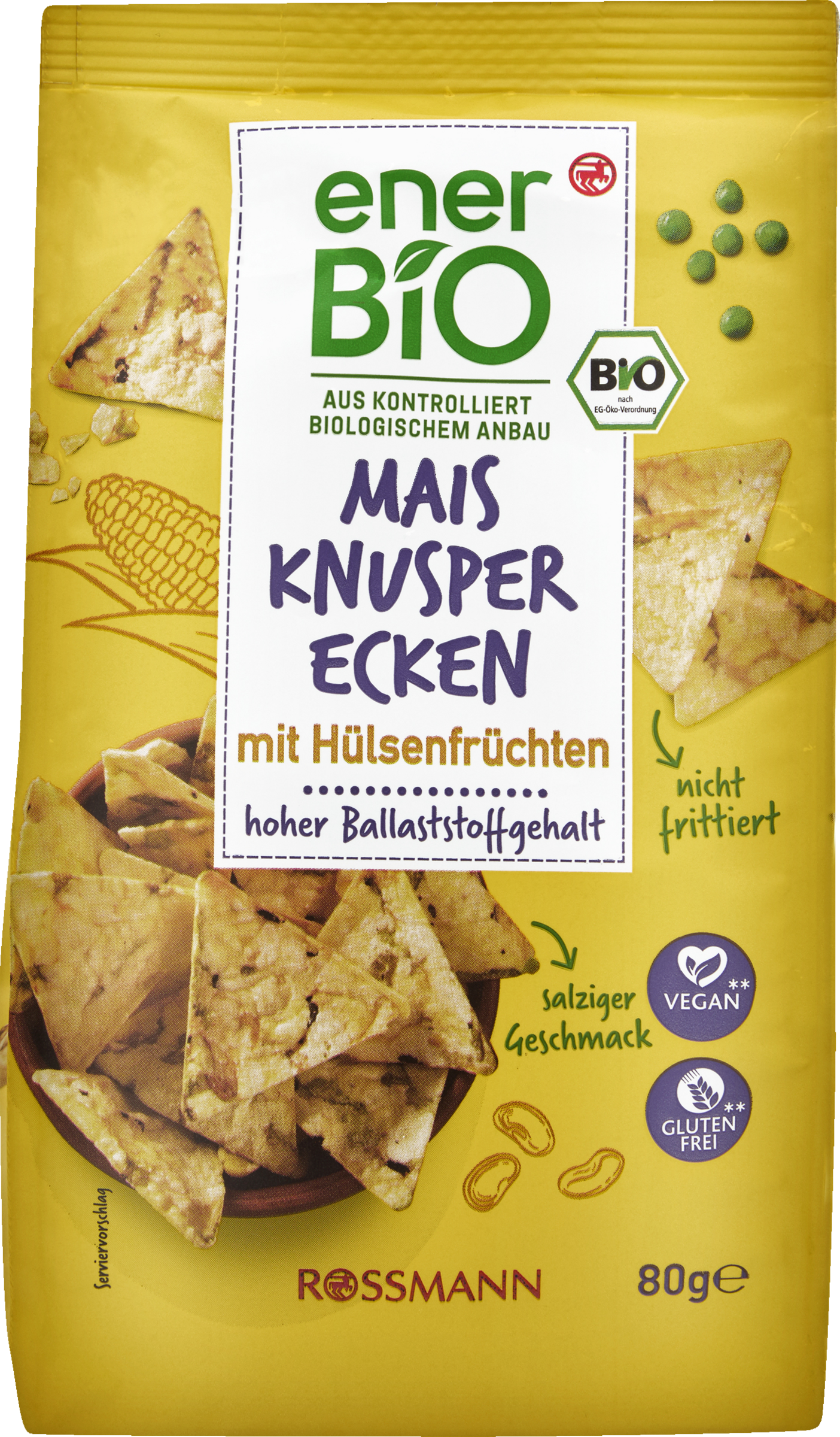 enerBiO Mais Knsuper Ecken mit Hülsenfrüchten