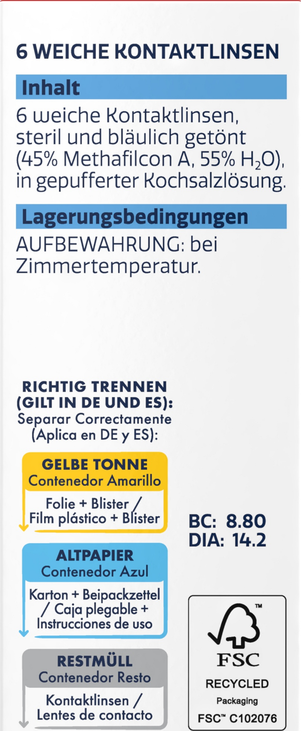 عبوة اقتصادية للعدسات اللاصقة اللينة -3.50 4