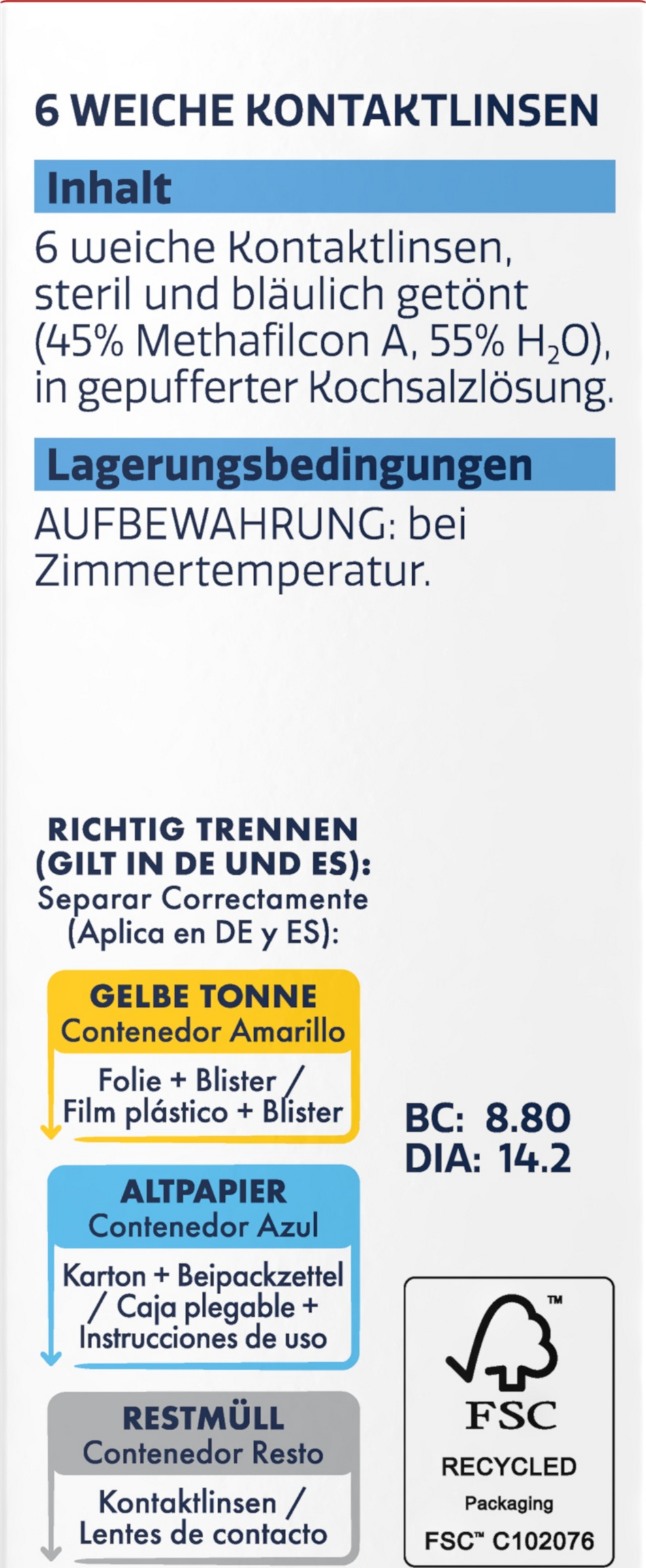 عبوة توفير عدسات شهرية لينة -2.25 4