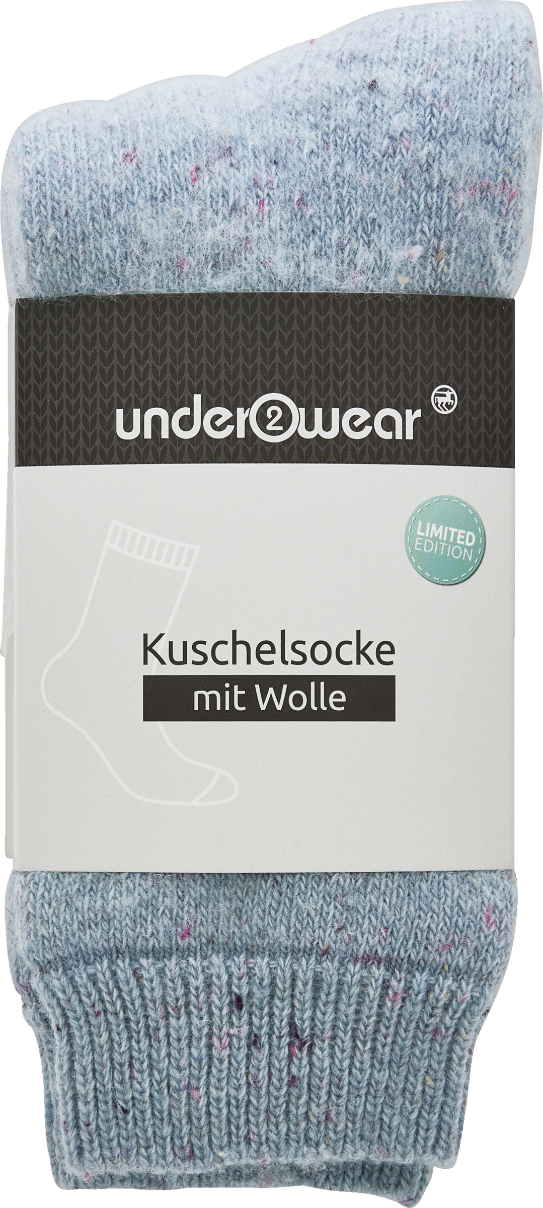 Kuschelsocke mit Wolle türkis Multi Gr. 39/42