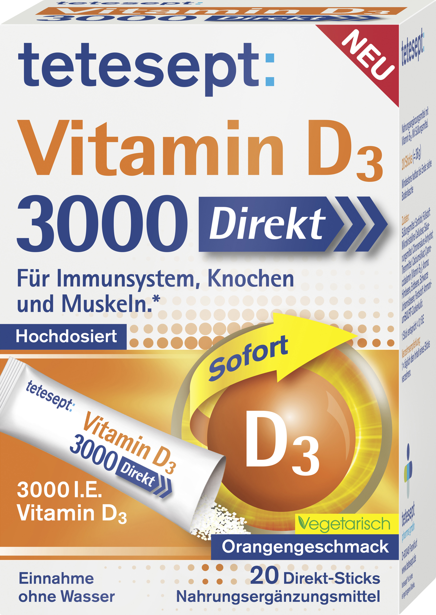 عبوات عصا سريعة فيتامين د3 3000 وحدة دولية