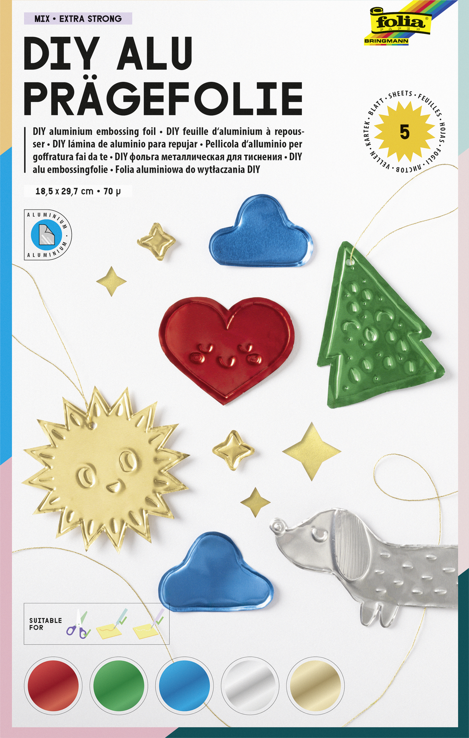 folia DIY Aluprägefolie Mappe MIX