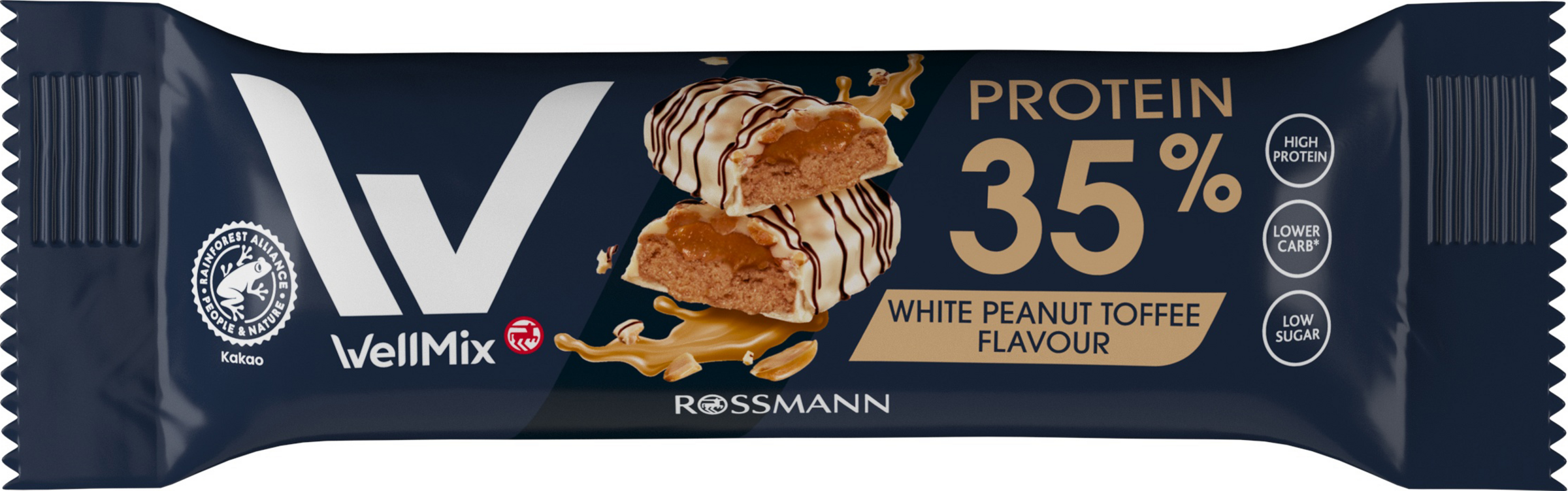 WellMix Riegel White Peanut Toffee Flavour