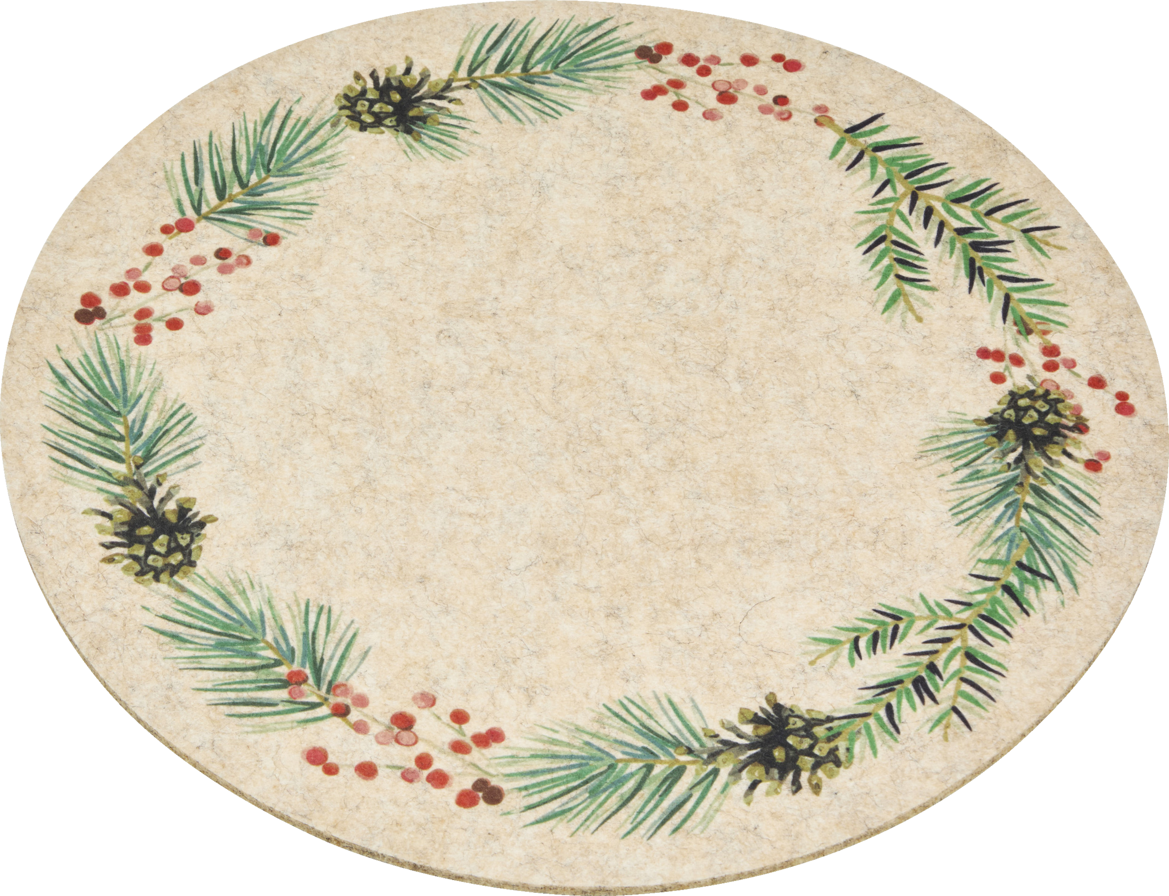 IDEENWELT Filz-Set rund creme Zweige