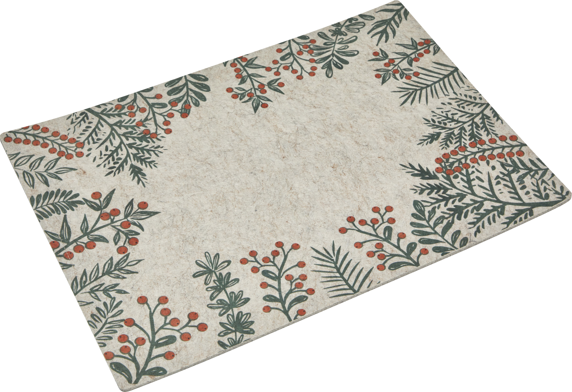 IDEENWELT Filz-Set eckig, grau Mistelzweig