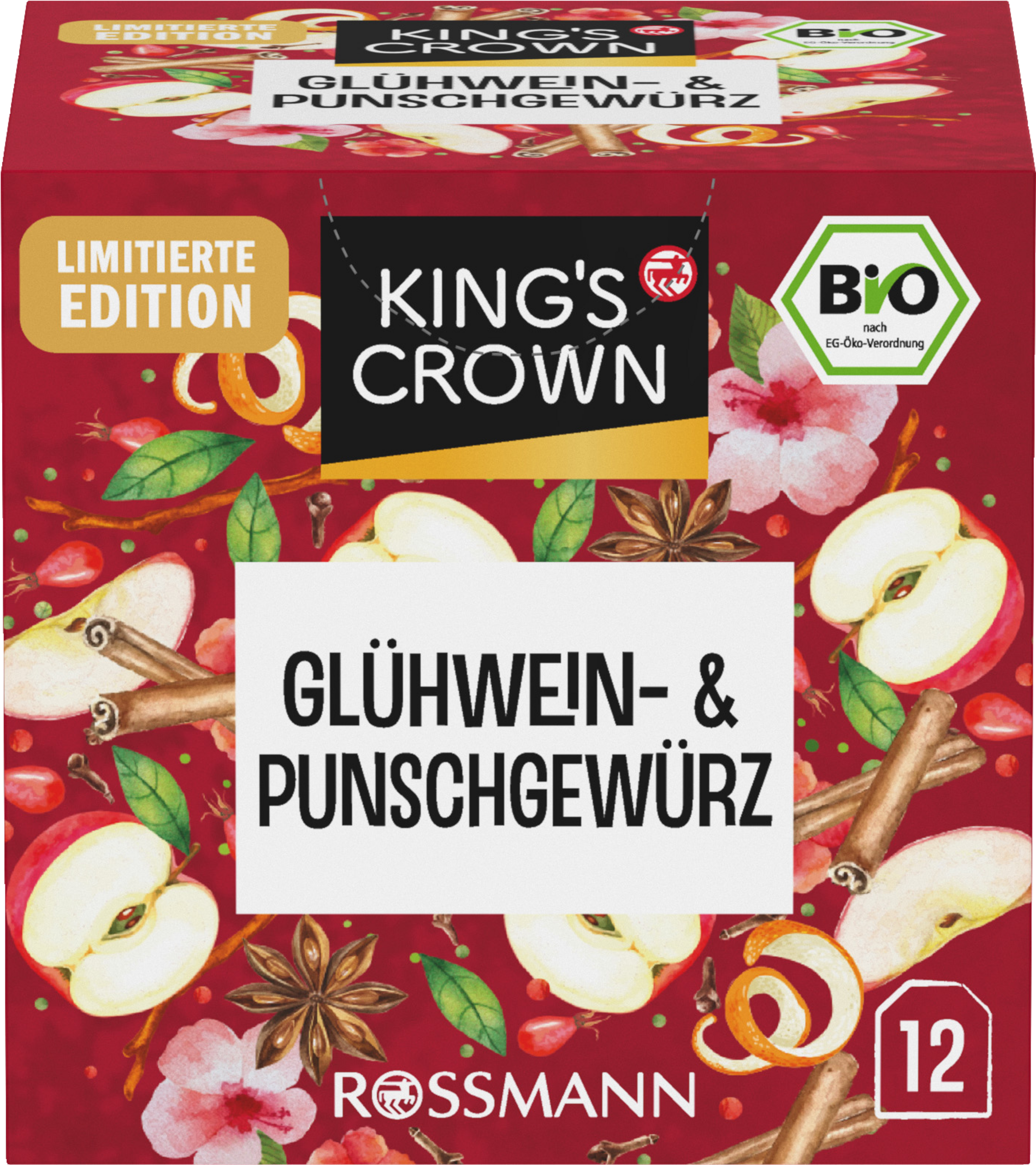 KING'S CROWN Bio Glühwein- & Punschgewürz (12 Beutel)