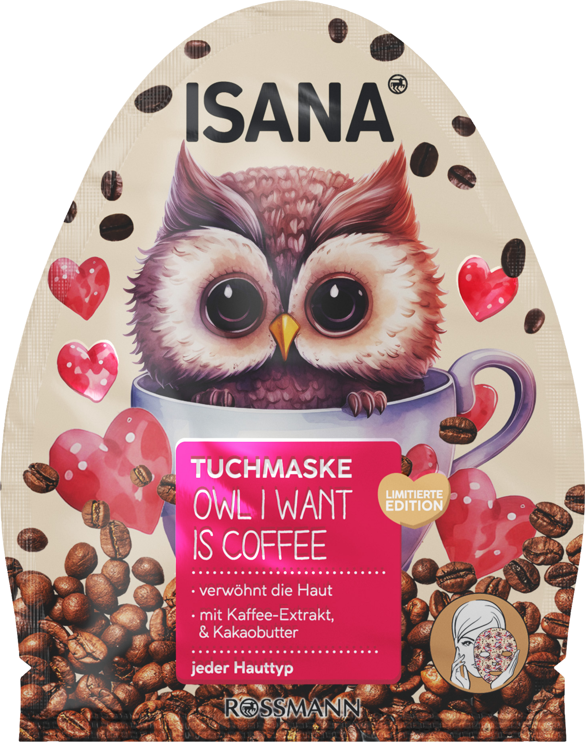 Tuchmaske Owl I Want Is Coffee