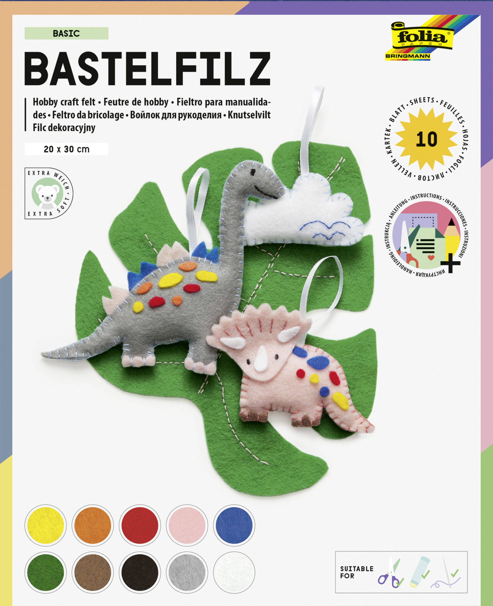 IDEENWELT Bastelfilz BASIC 10 Blatt