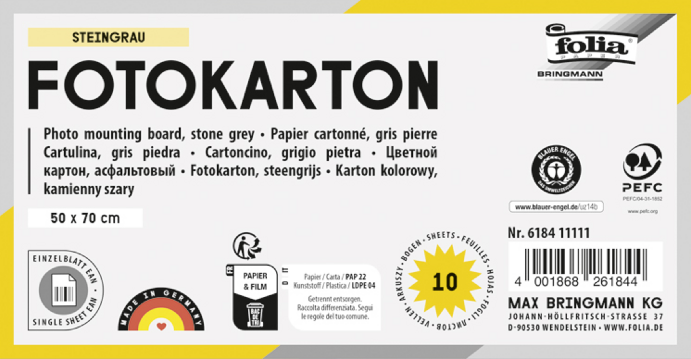 folia Fotokarton Steingrau