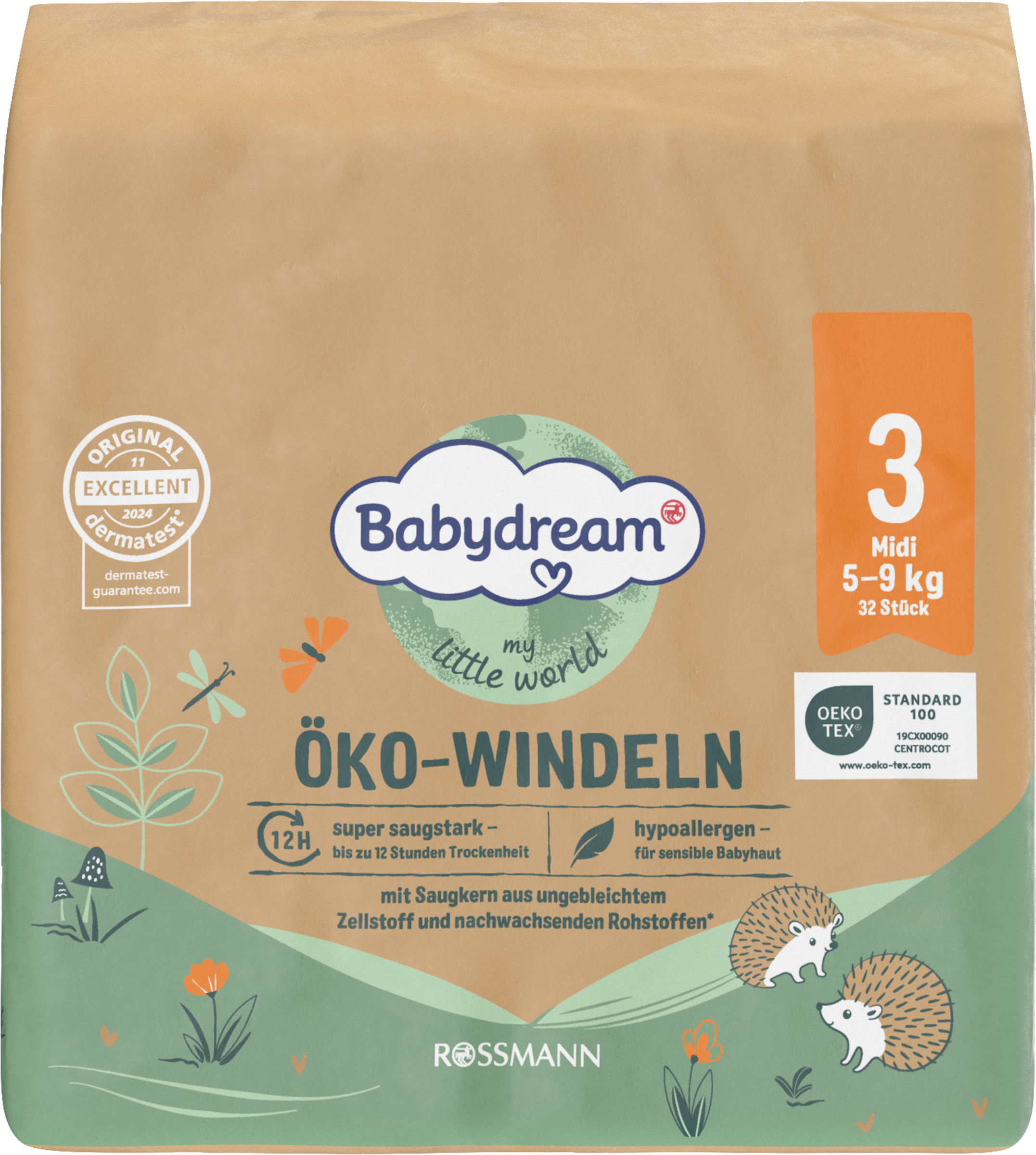 Öko Windeln Größe 3 Midi, 32 Stück, 5-9 kg
