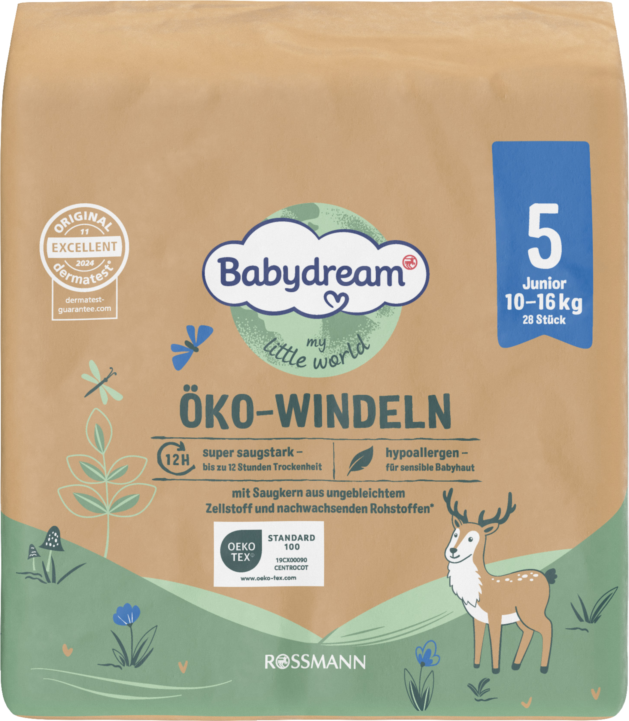 Öko Windeln Größe 5 Junior, 28 Stück, 10-16 kg