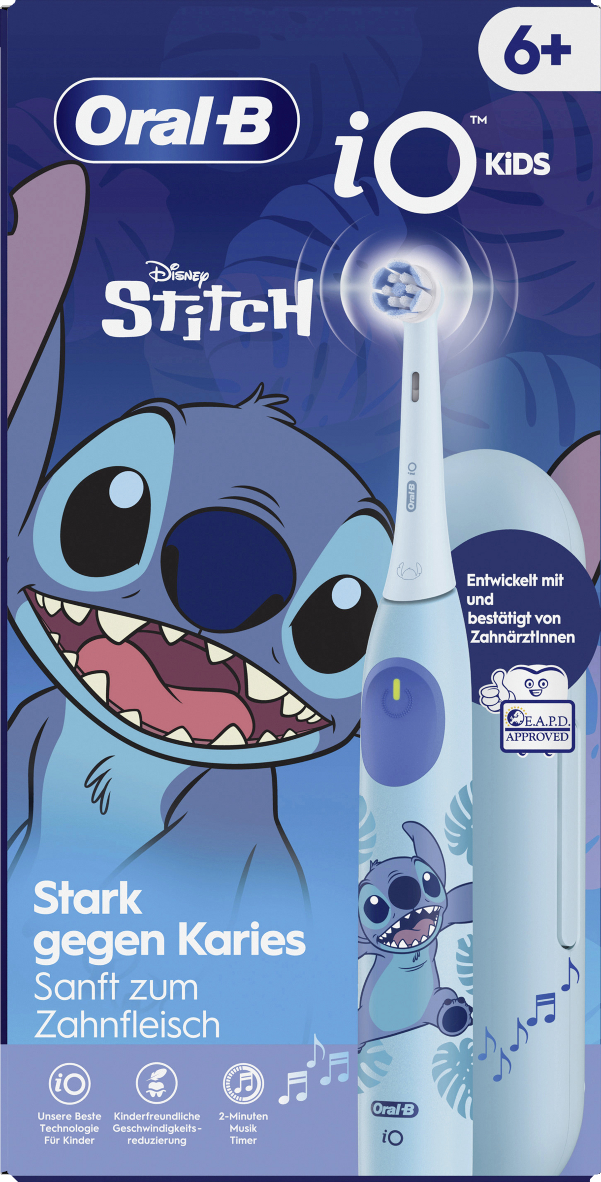 Oral-B iO Kids 6+ elektrische Zahnbürste mit Reiseetui Stitch