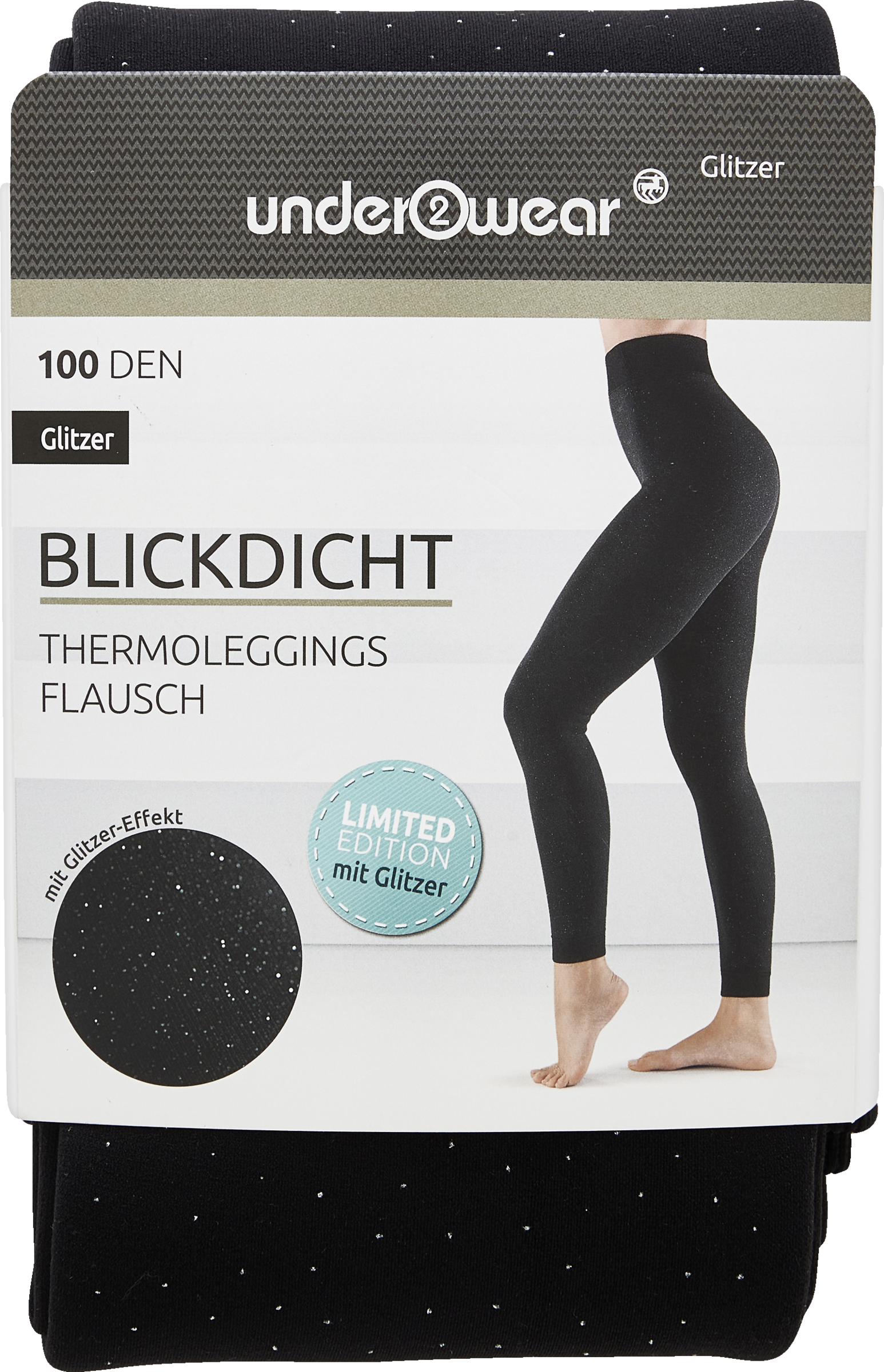 Thermo Flausch Leggings Glitzer Gr. M (40/42)