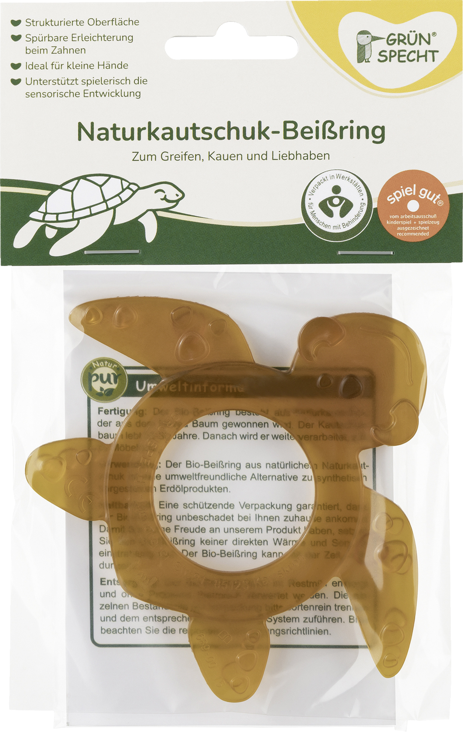 GRÜNSPECHT Naturkautschuk-Beißring