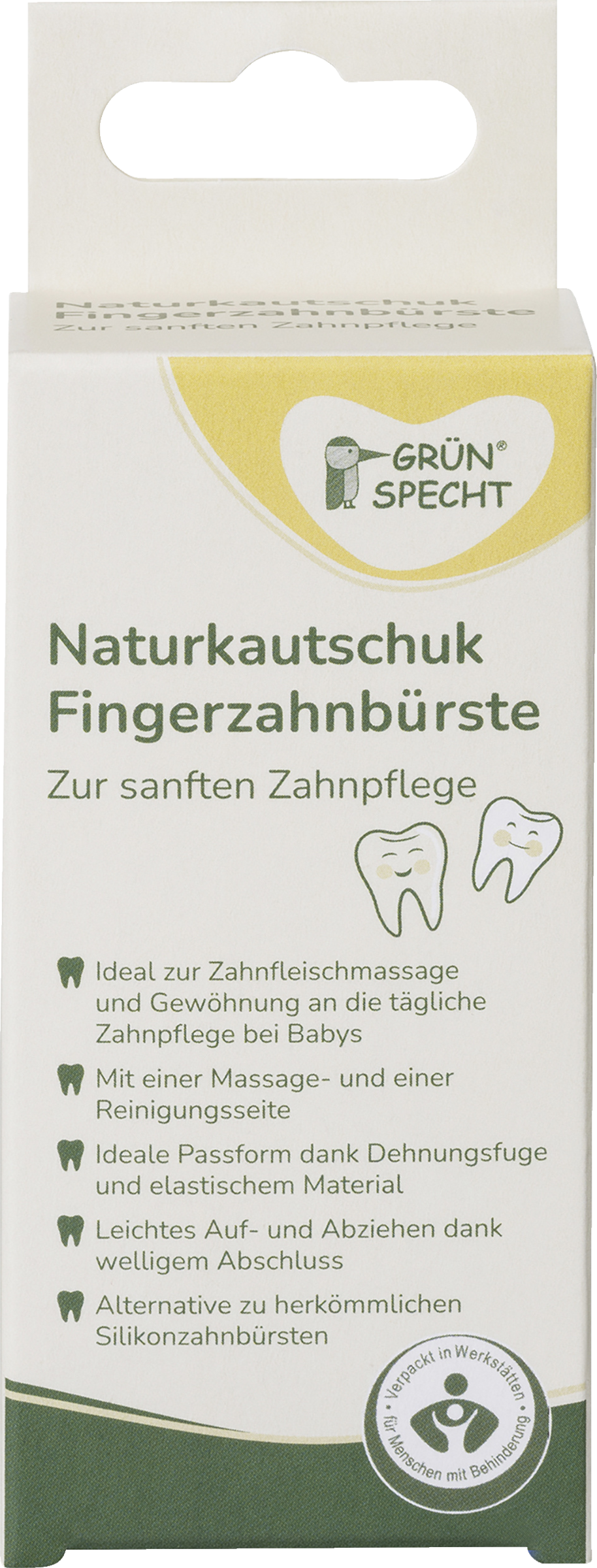 GRÜNSPECHT Naturkautschuk Fingerzahnbürste