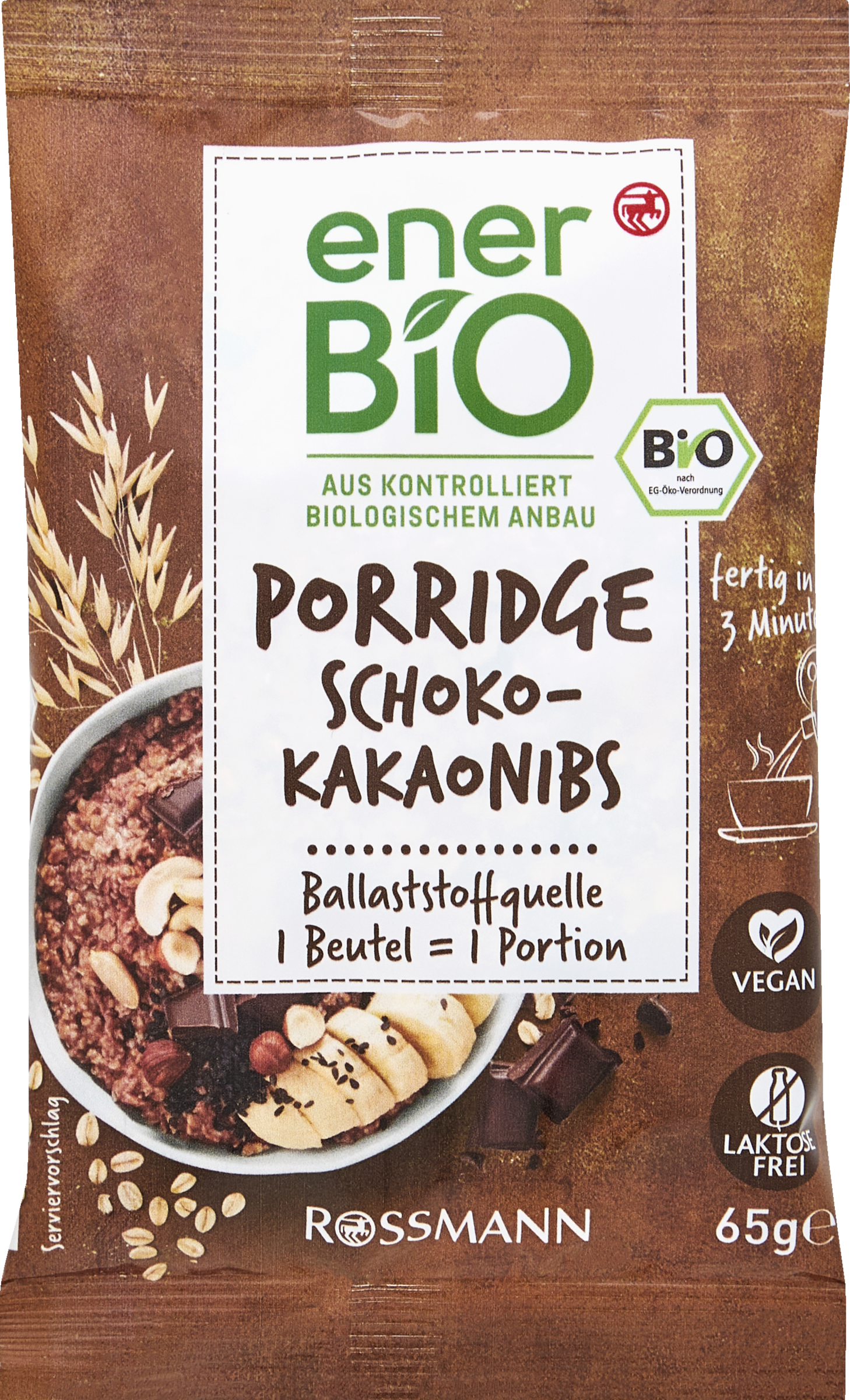 enerBiO Porridge Schoko Kakaonibs