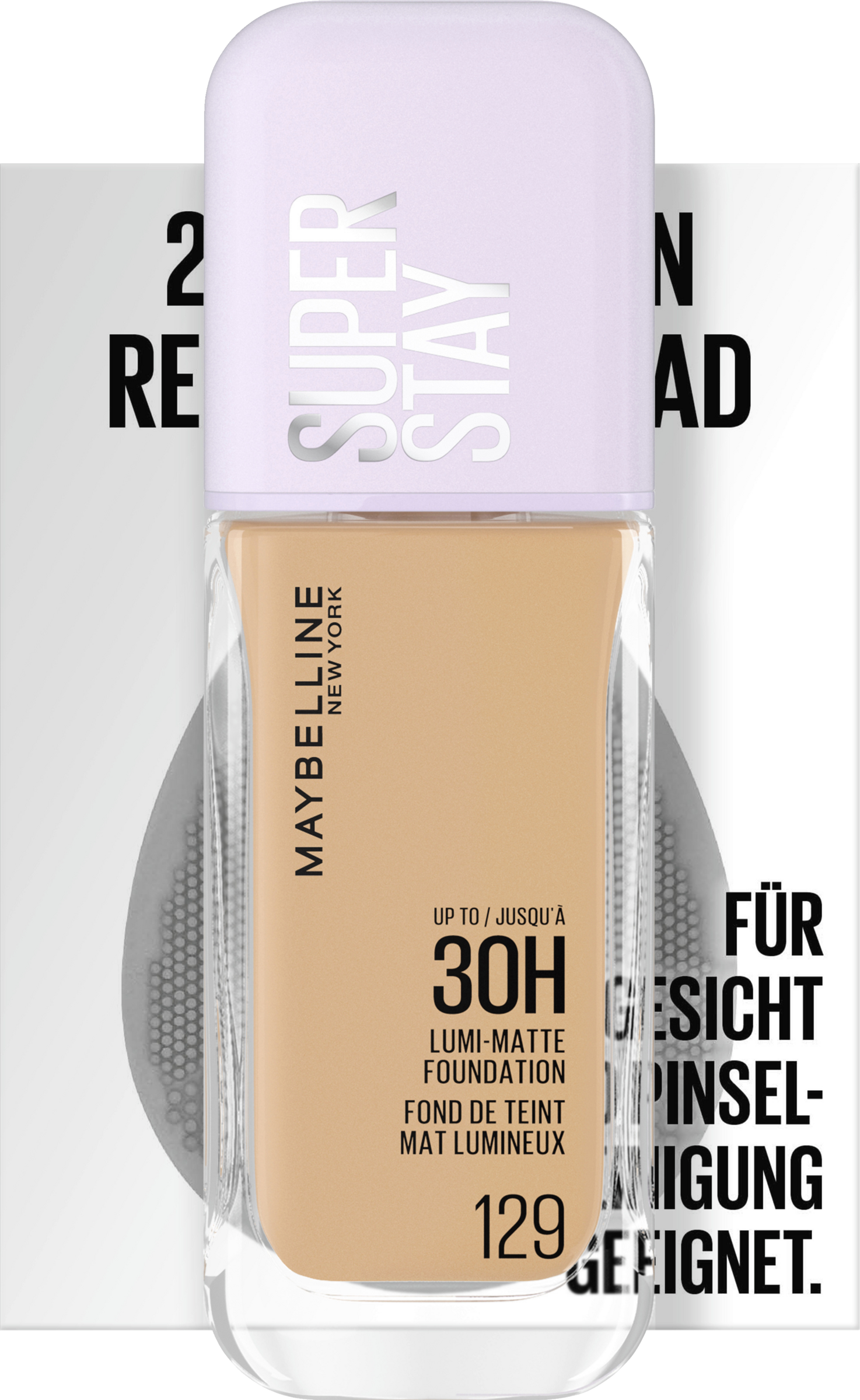Super Stay Lumi Matte Foundation 129 + gratis Pinsel Reinigungspad