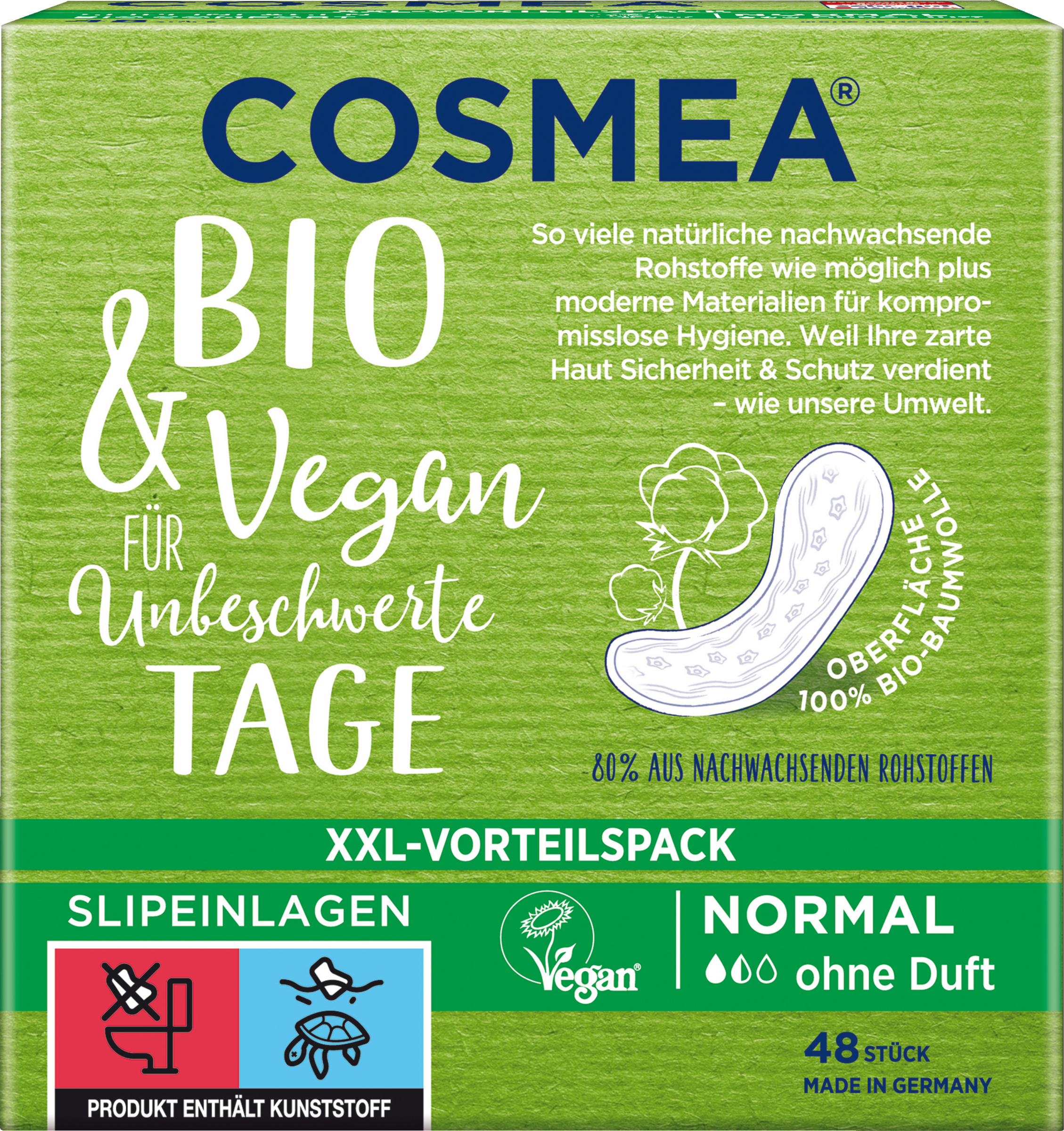 Cosmea Bio Comfort Slipeinlagen XXL- Vorteilspack ohne Duft, Normal