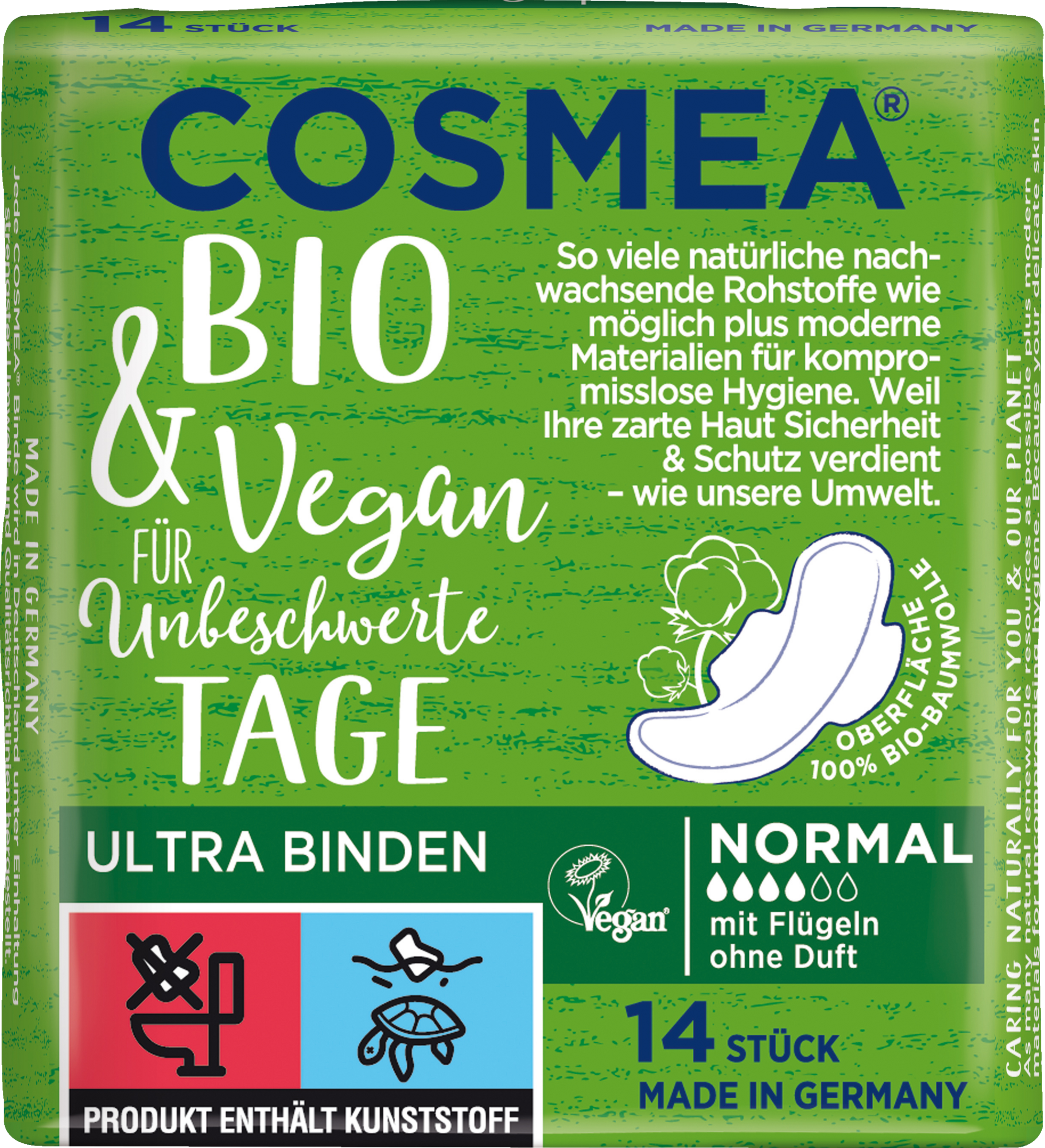 Bio Ultra Binden Normal mit Flügeln ohne Duft