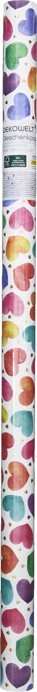 DEKOWELT Geschenkpapier bunt Hotfoil