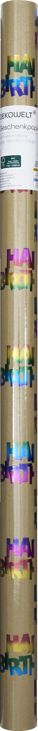 DEKOWELT PFPKT Geschenkpapier Rainbow 2 FS 25